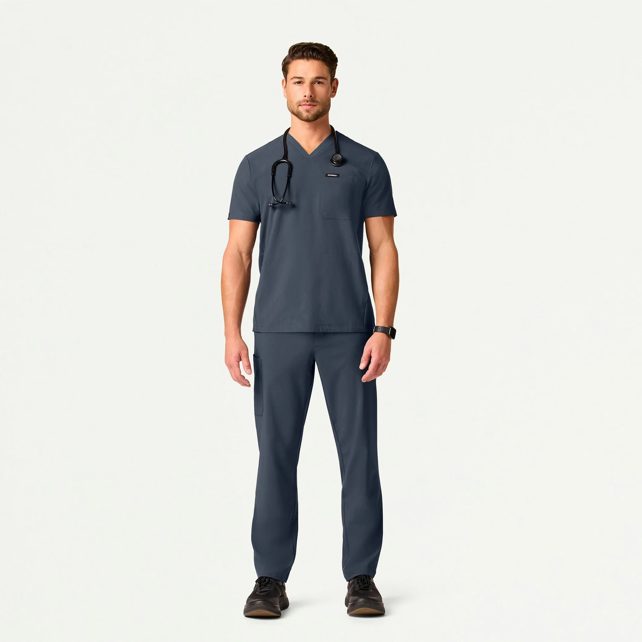 Bron UltraLITE™ 3-Pocket Scrub Top - Carbon Gray - Image 2