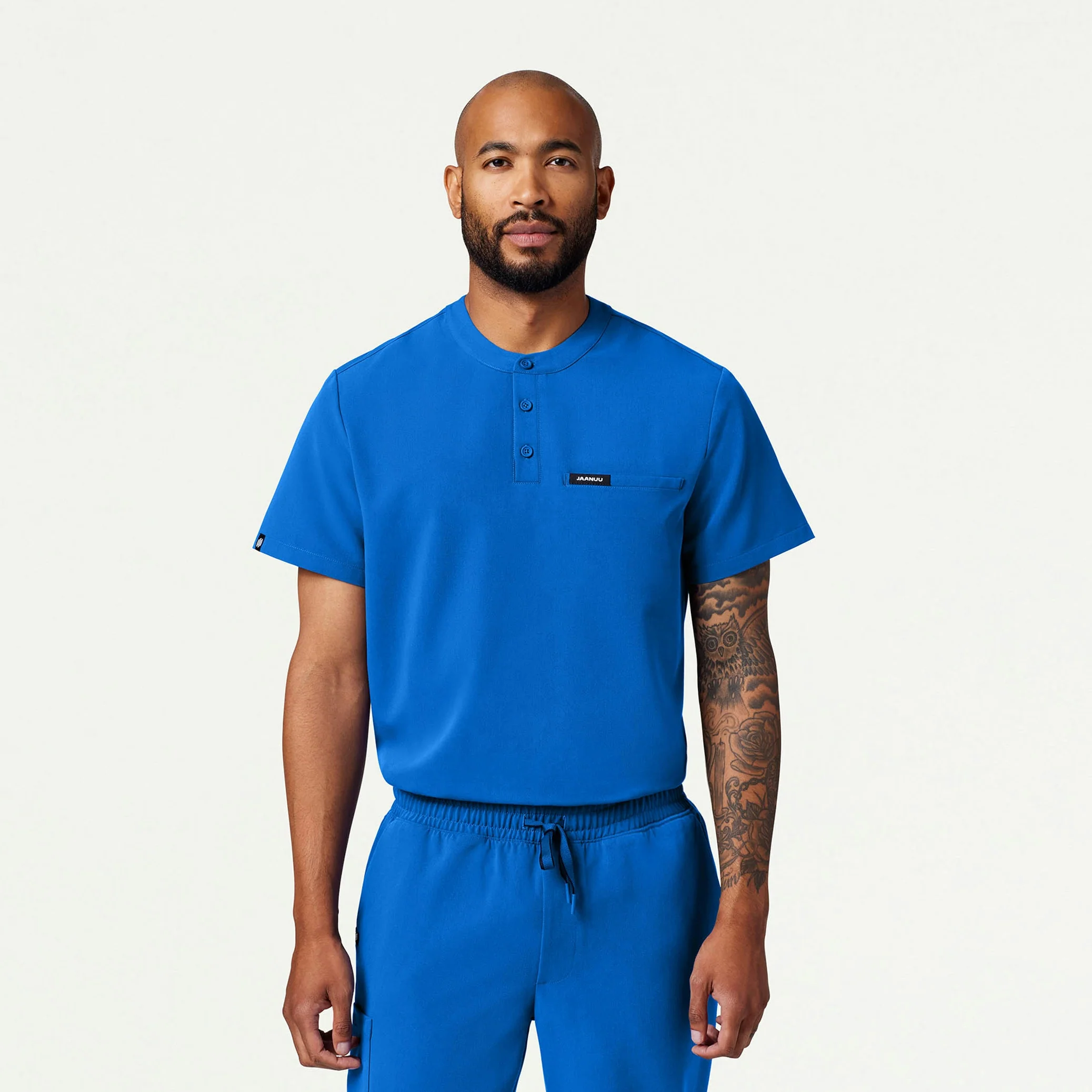 Reeve Henley Scrub Top - Royal Blue