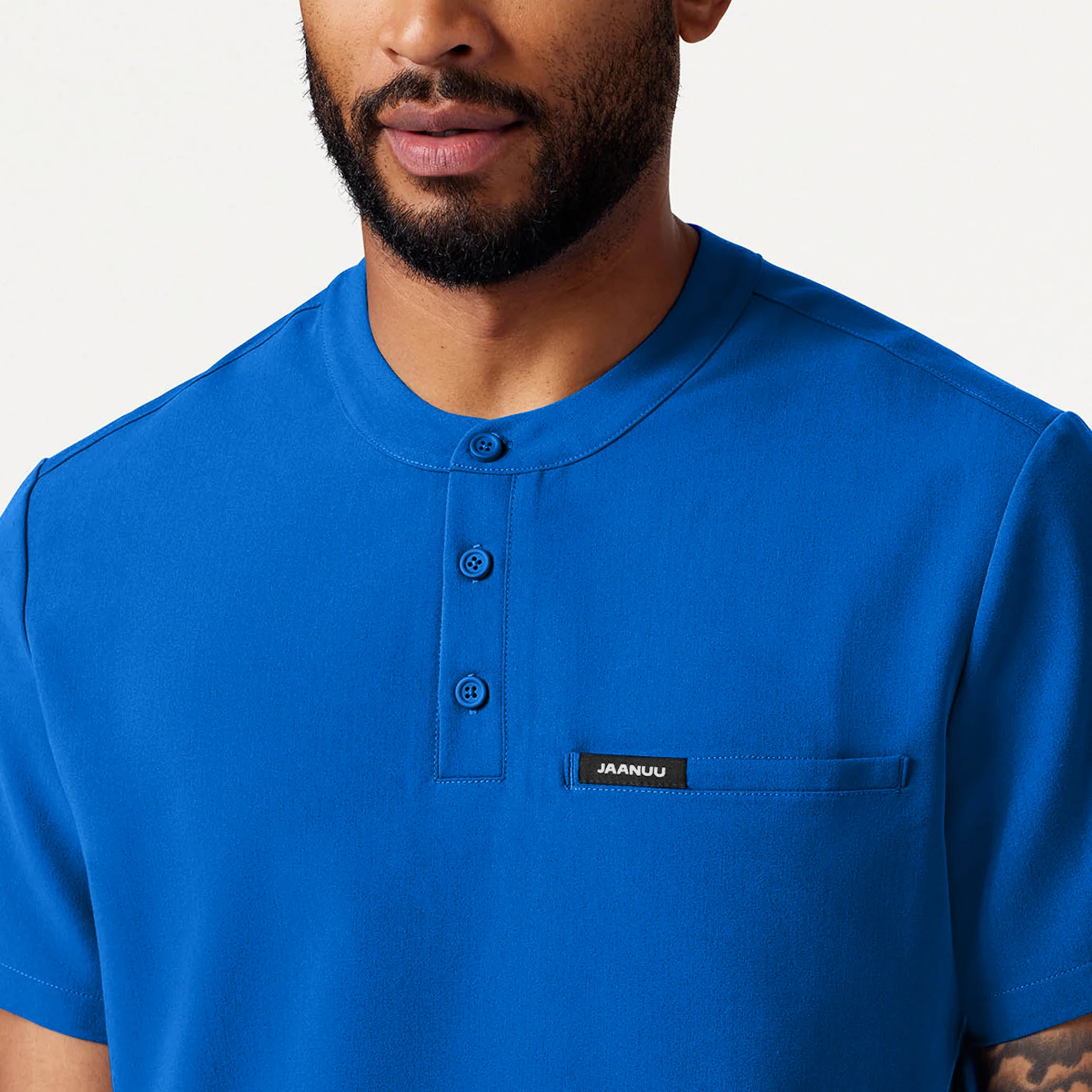 Reeve Henley Scrub Top - Royal Blue - Image 4