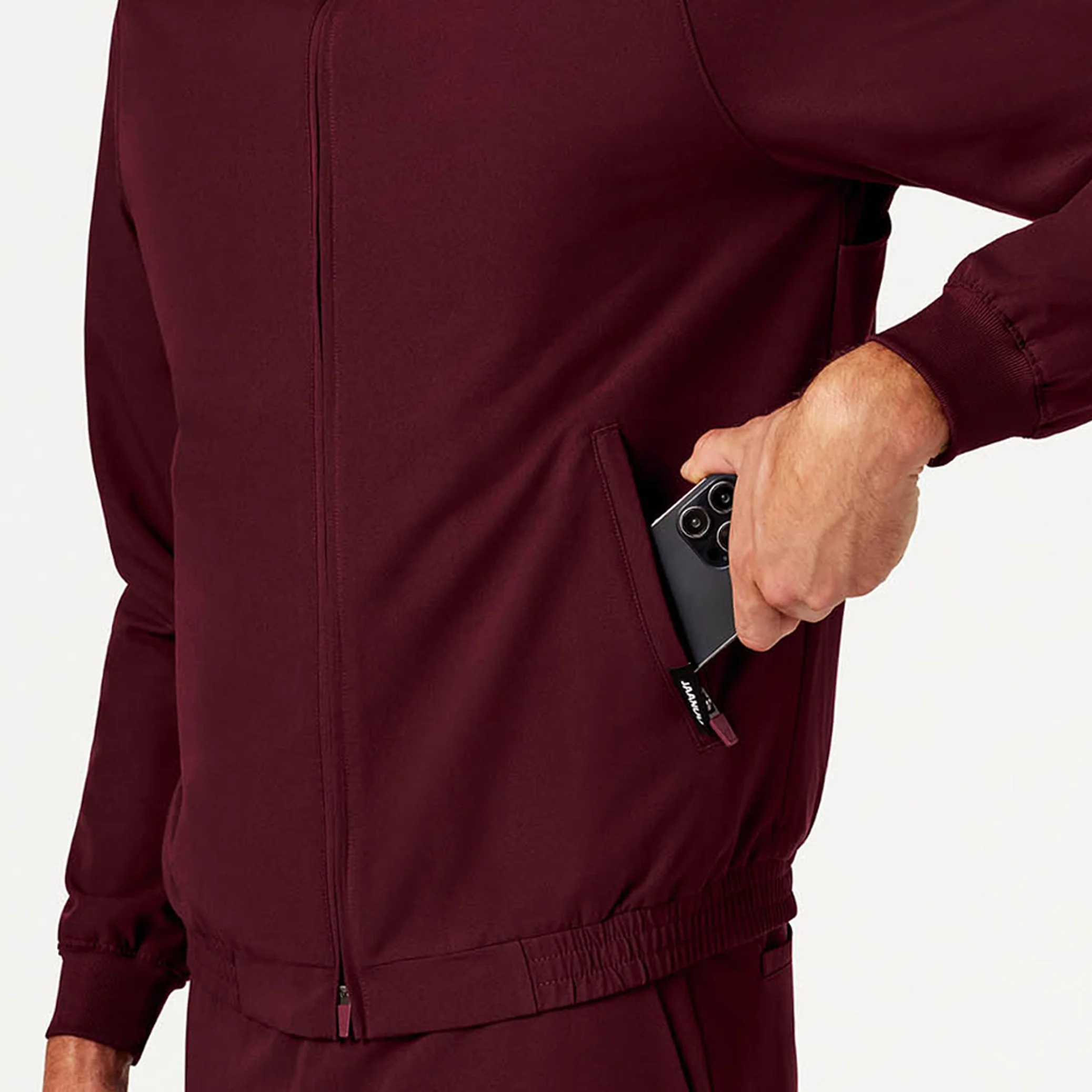 Wolfe Everyday 6-Pocket Scrub Jacket - Burgundy - Image 4