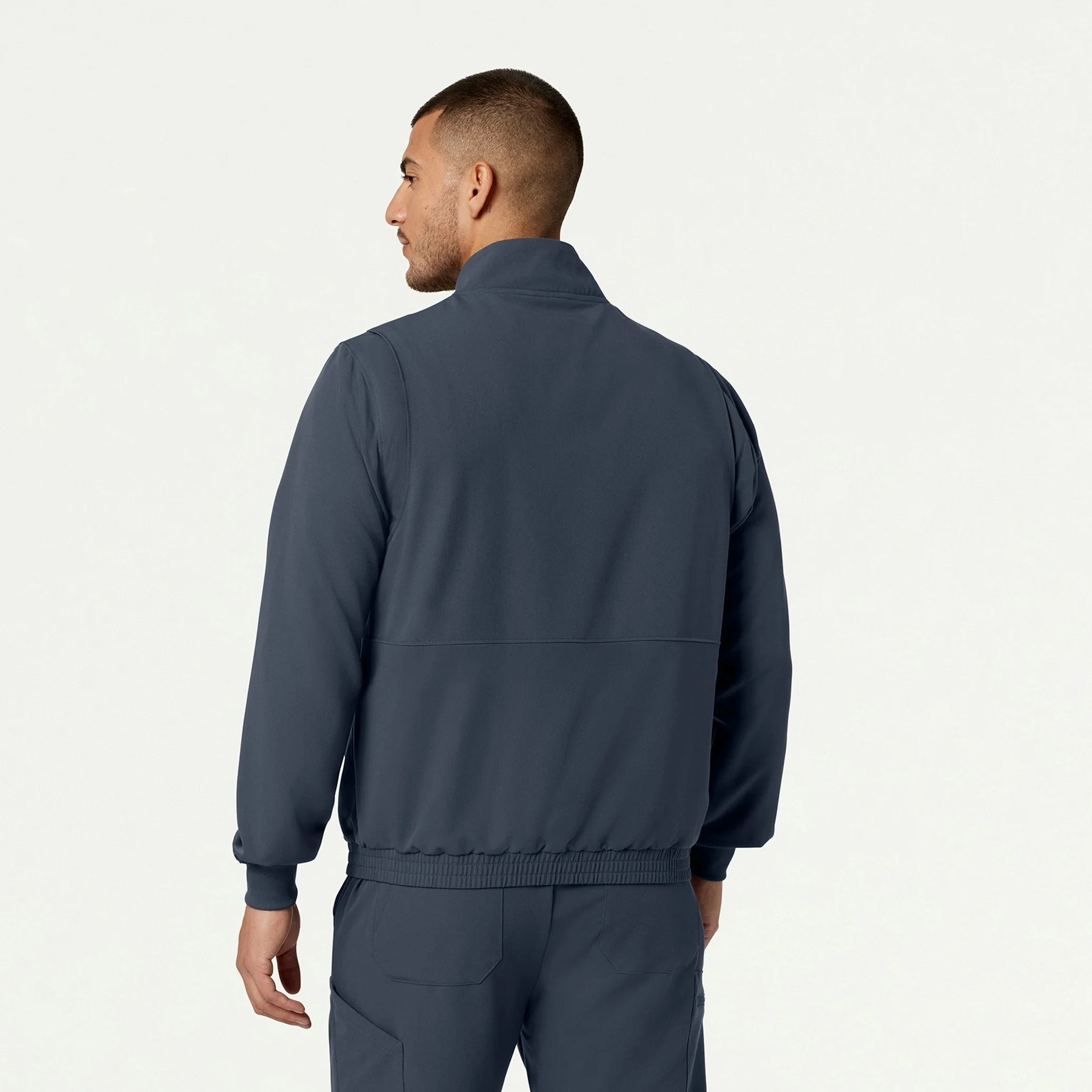 Wolfe Everyday 6-Pocket Scrub Jacket - Carbon Gray - Image 3