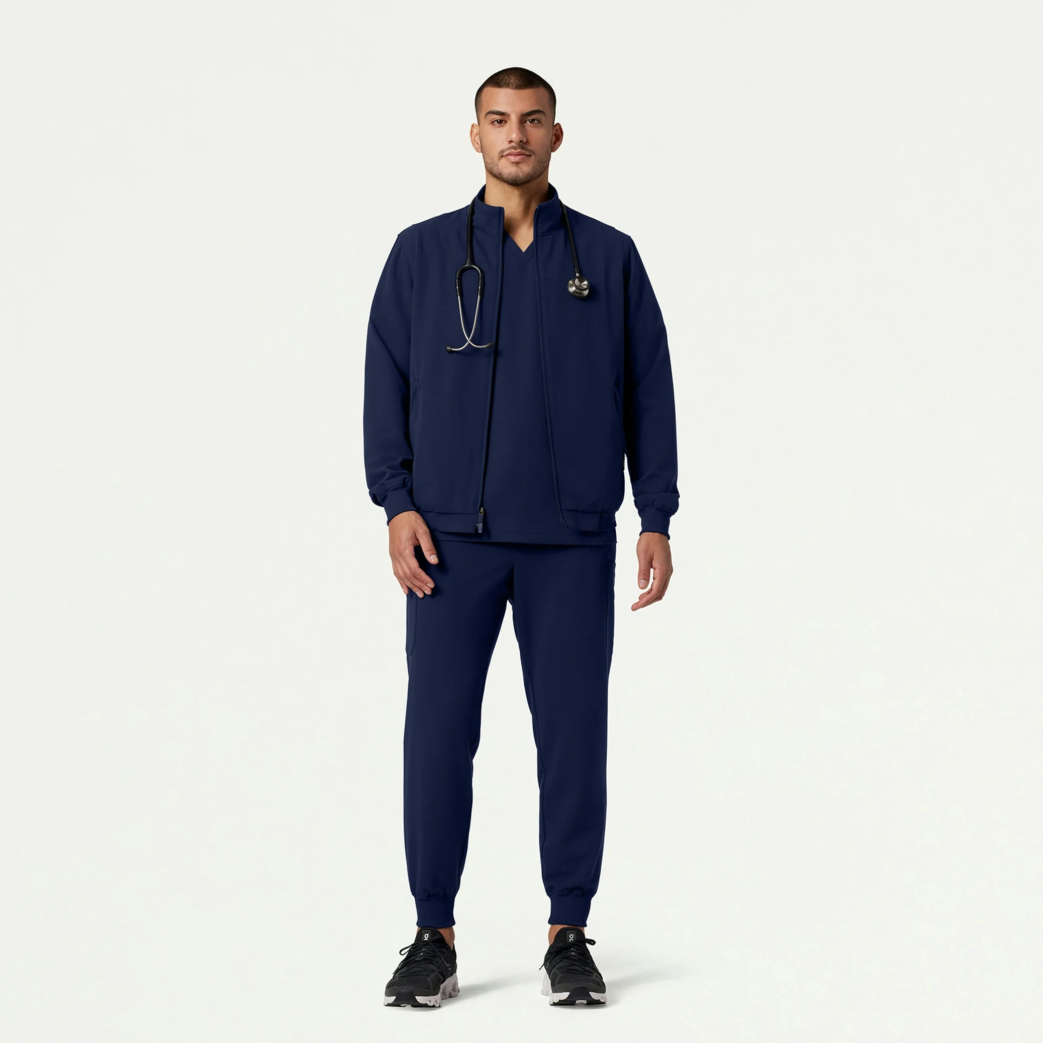 Wolfe Everyday 6-Pocket Scrub Jacket - Midnight Navy - Image 3
