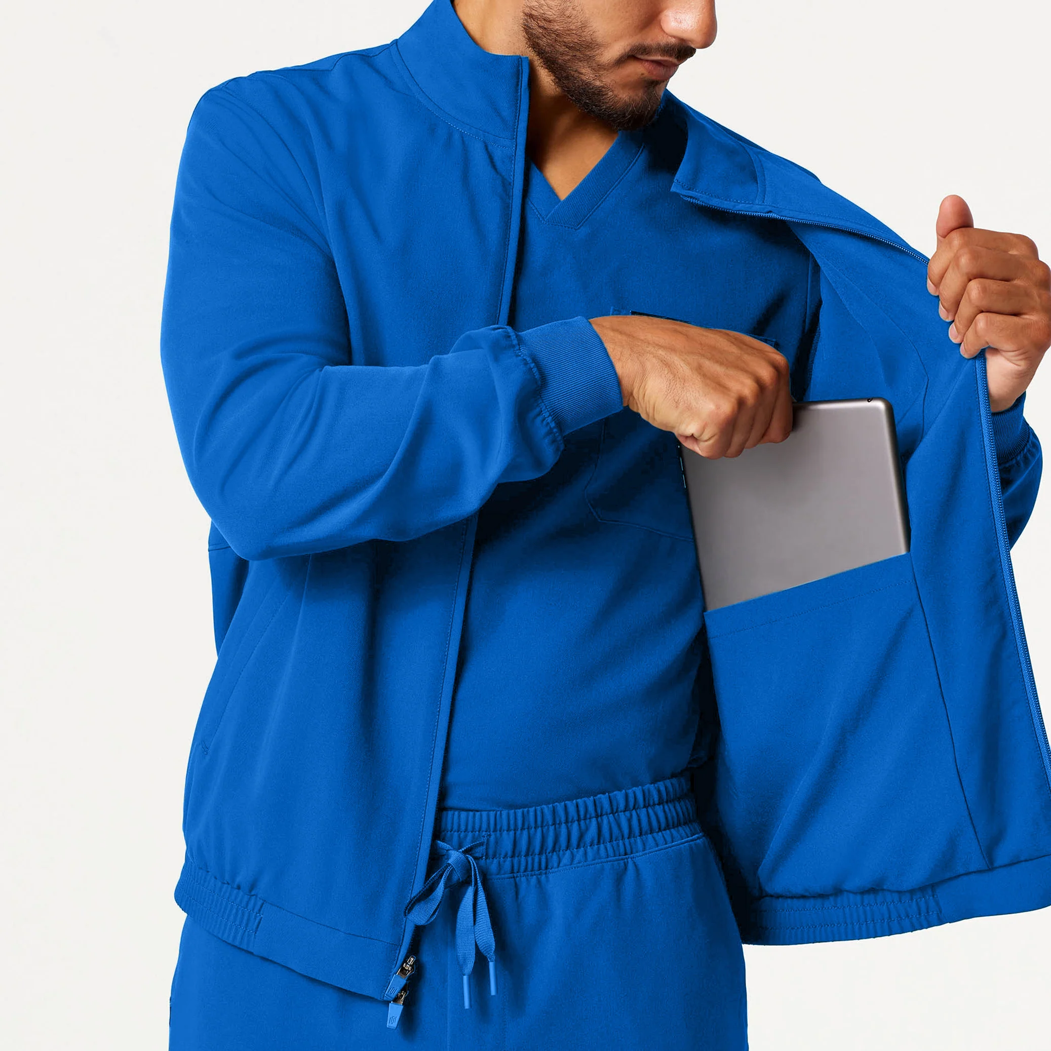 Wolfe Everyday 6-Pocket Scrub Jacket - Royal Blue - Image 4