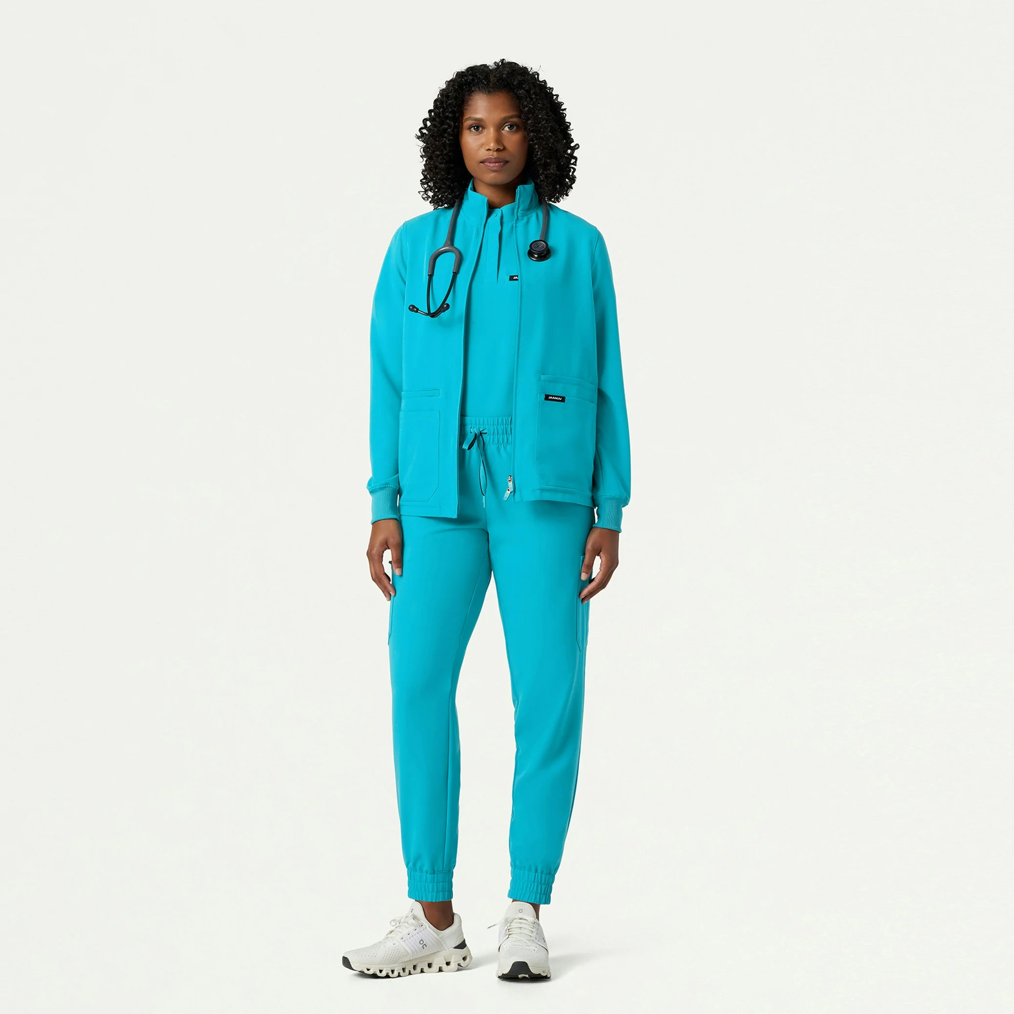 The Rae Jacket Scrub Set - Ceil Blue