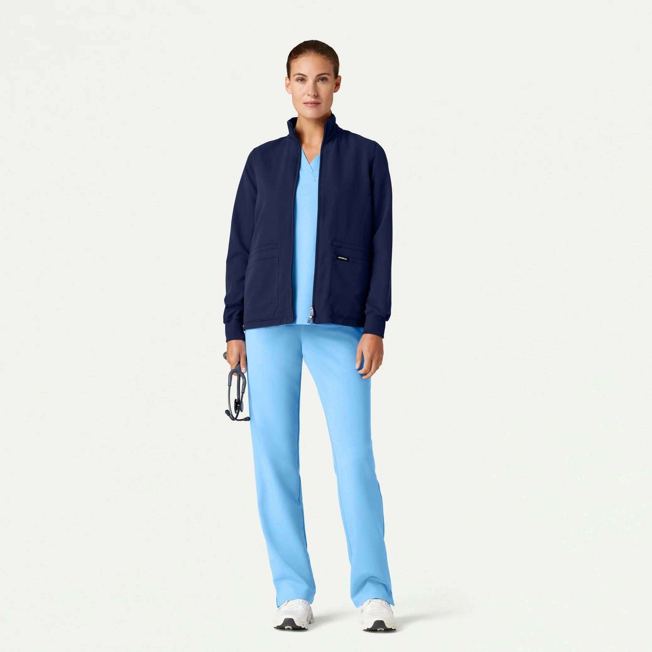 The Shea Jacket Scrub Set - Midnight Navy