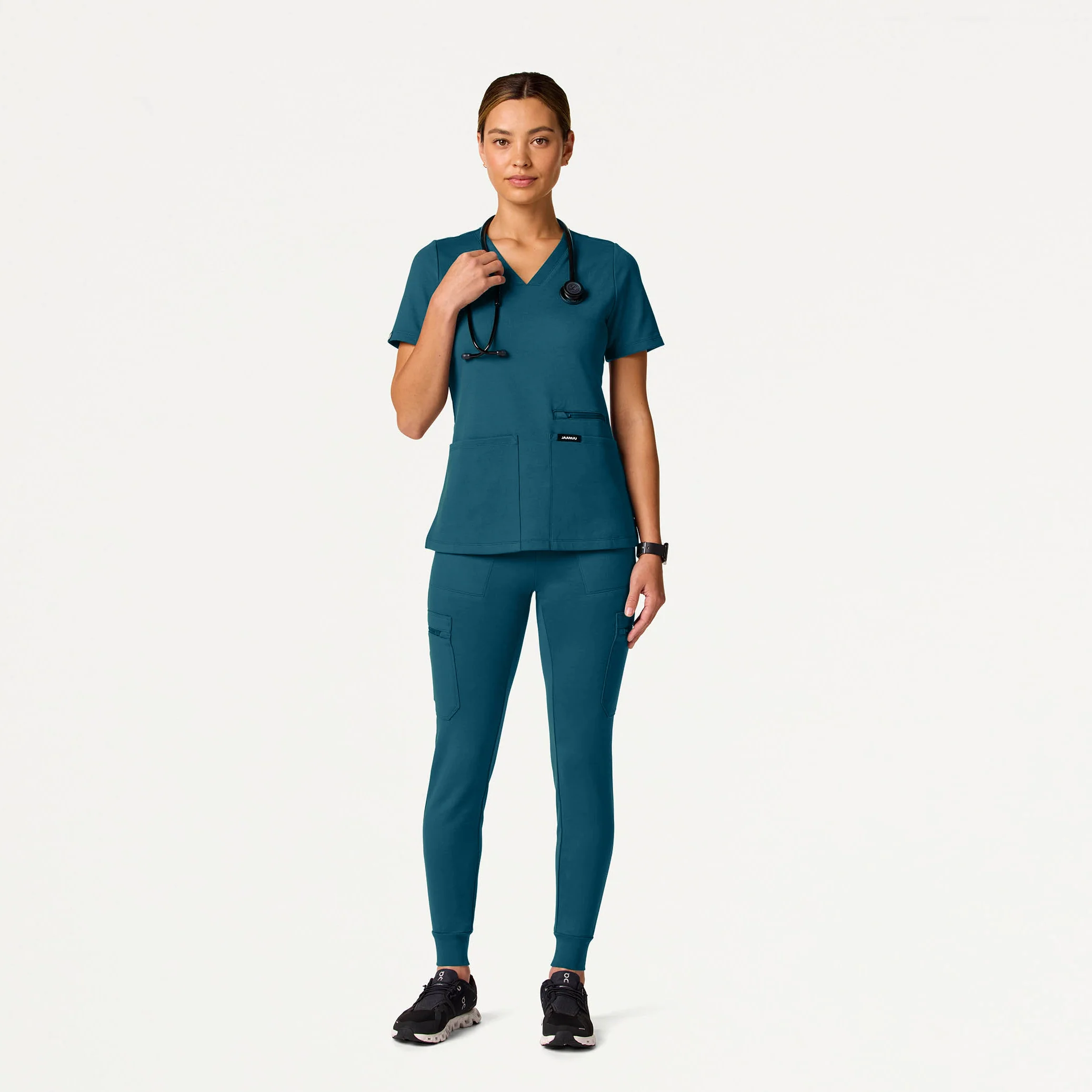 The 14-Pocket UltraSOFT™ Scrub Set - Caribbean Blue