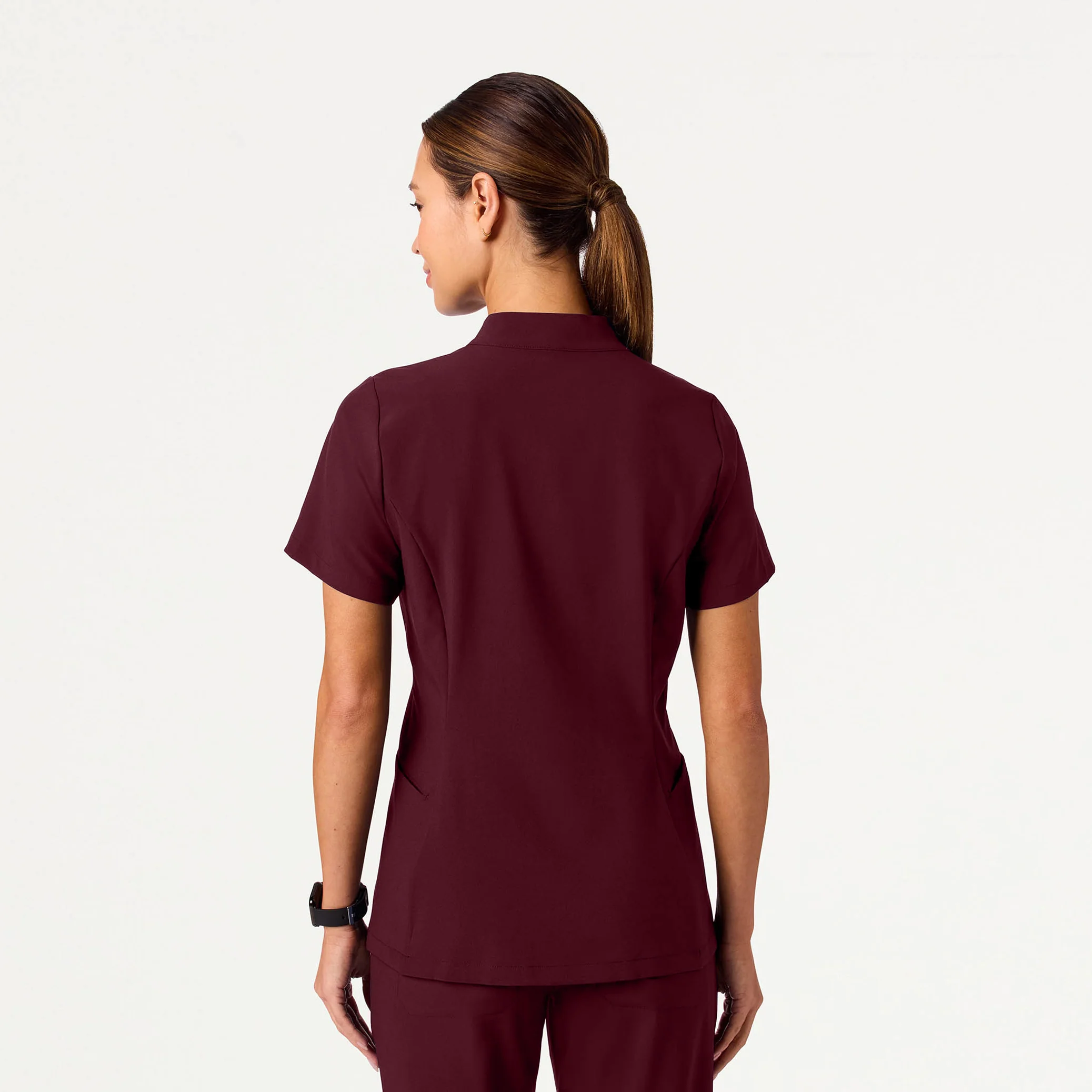 The Fit & Flare UltraLITE™ Scrub Set - Burgundy - Image 4