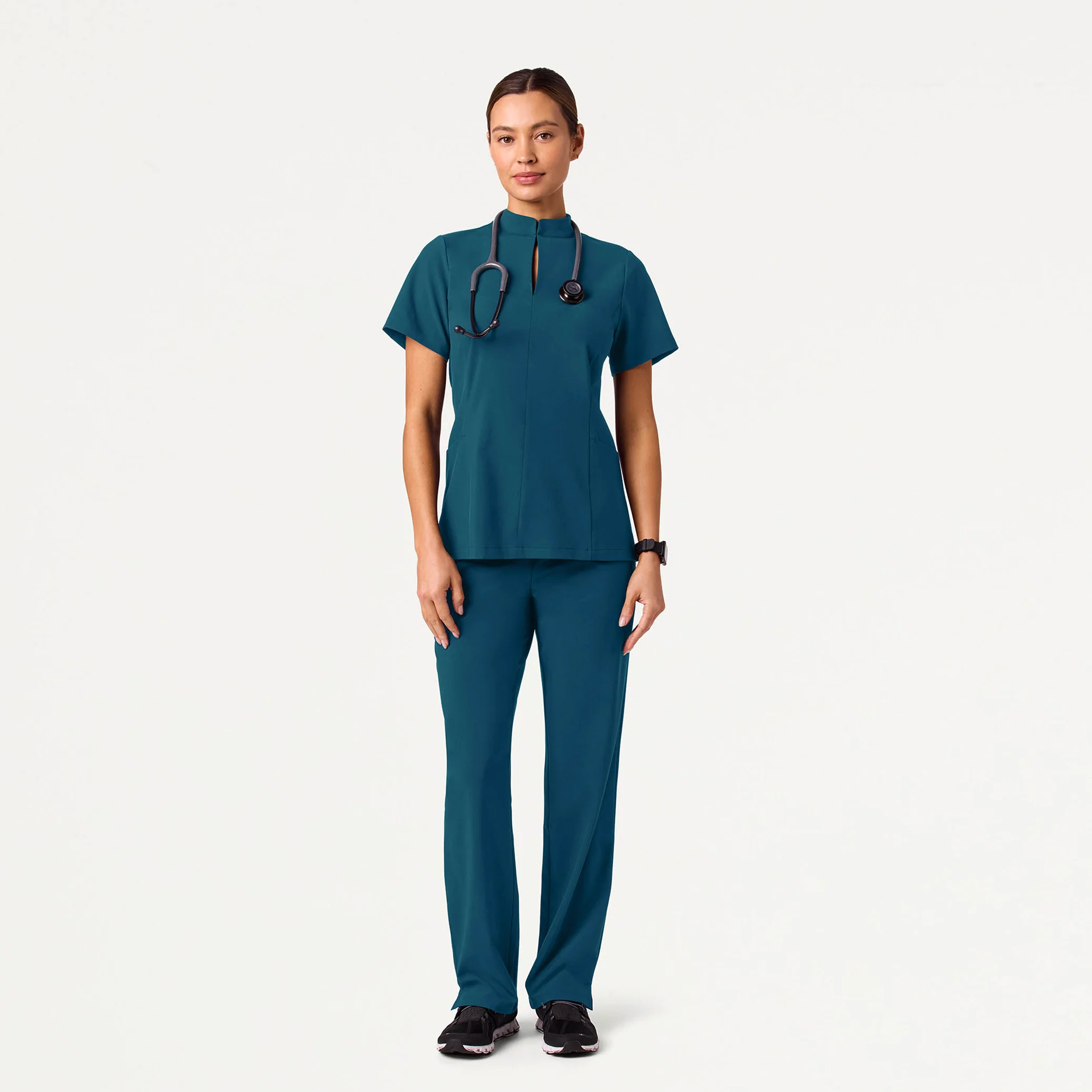 The Fit & Flare UltraLITE™ Scrub Set - Caribbean Blue