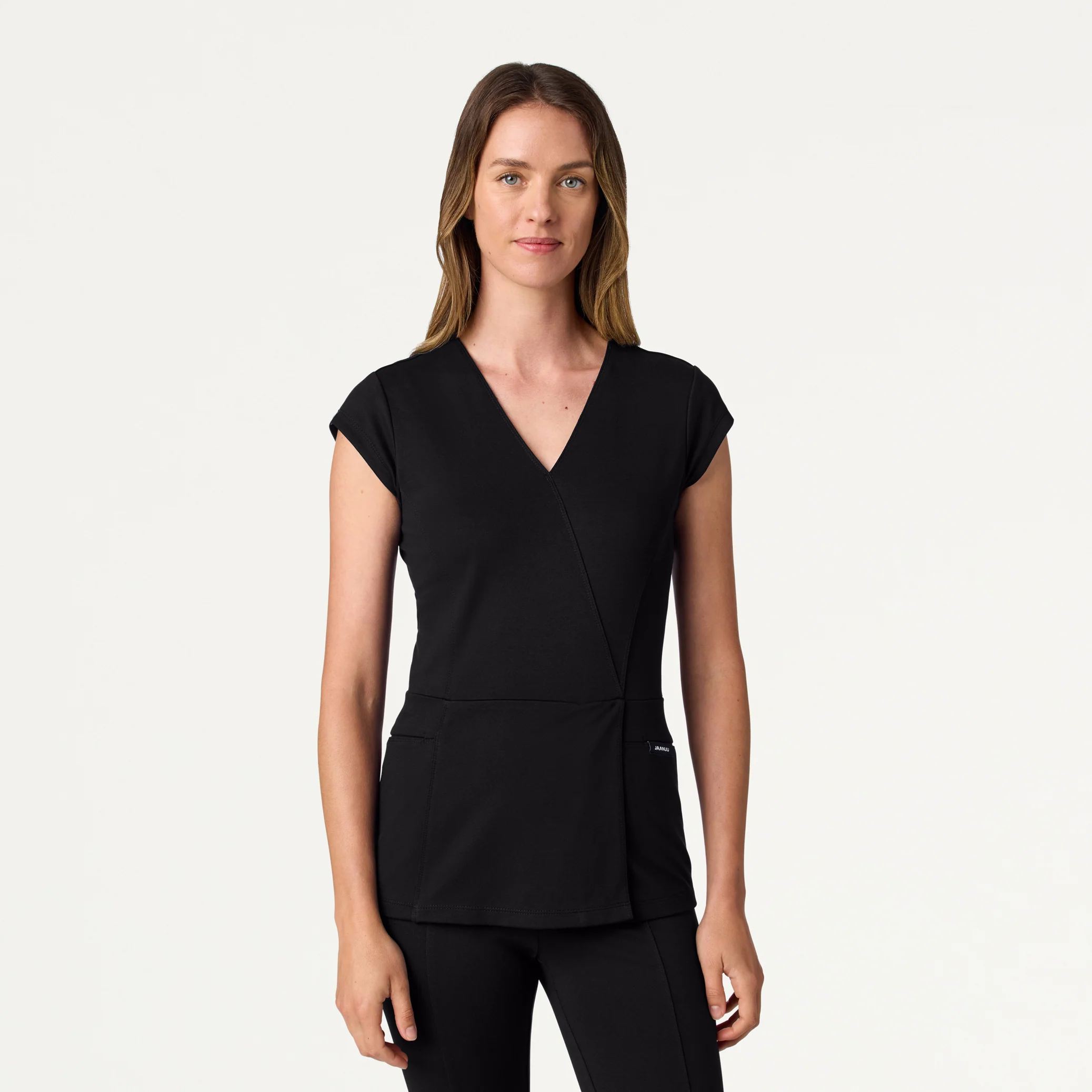 The Mock-Wrap UltraSOFT™ Scrub Set - Black - Image 2