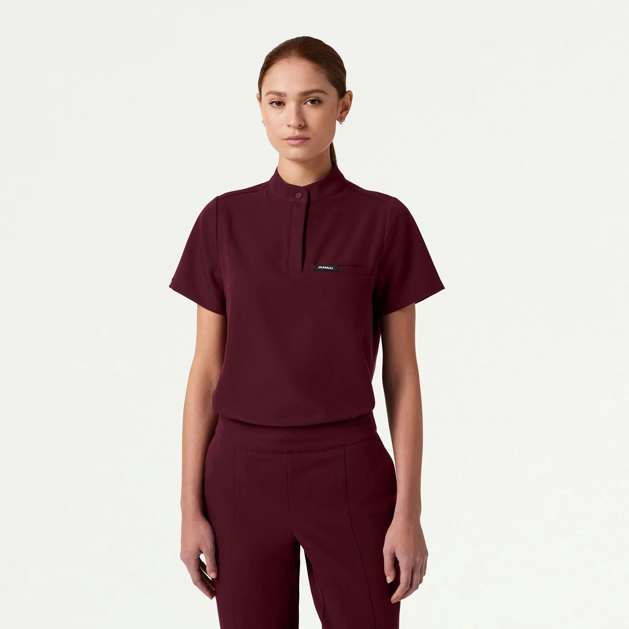 The Modern Scrub Set - Burgundy - Image 2