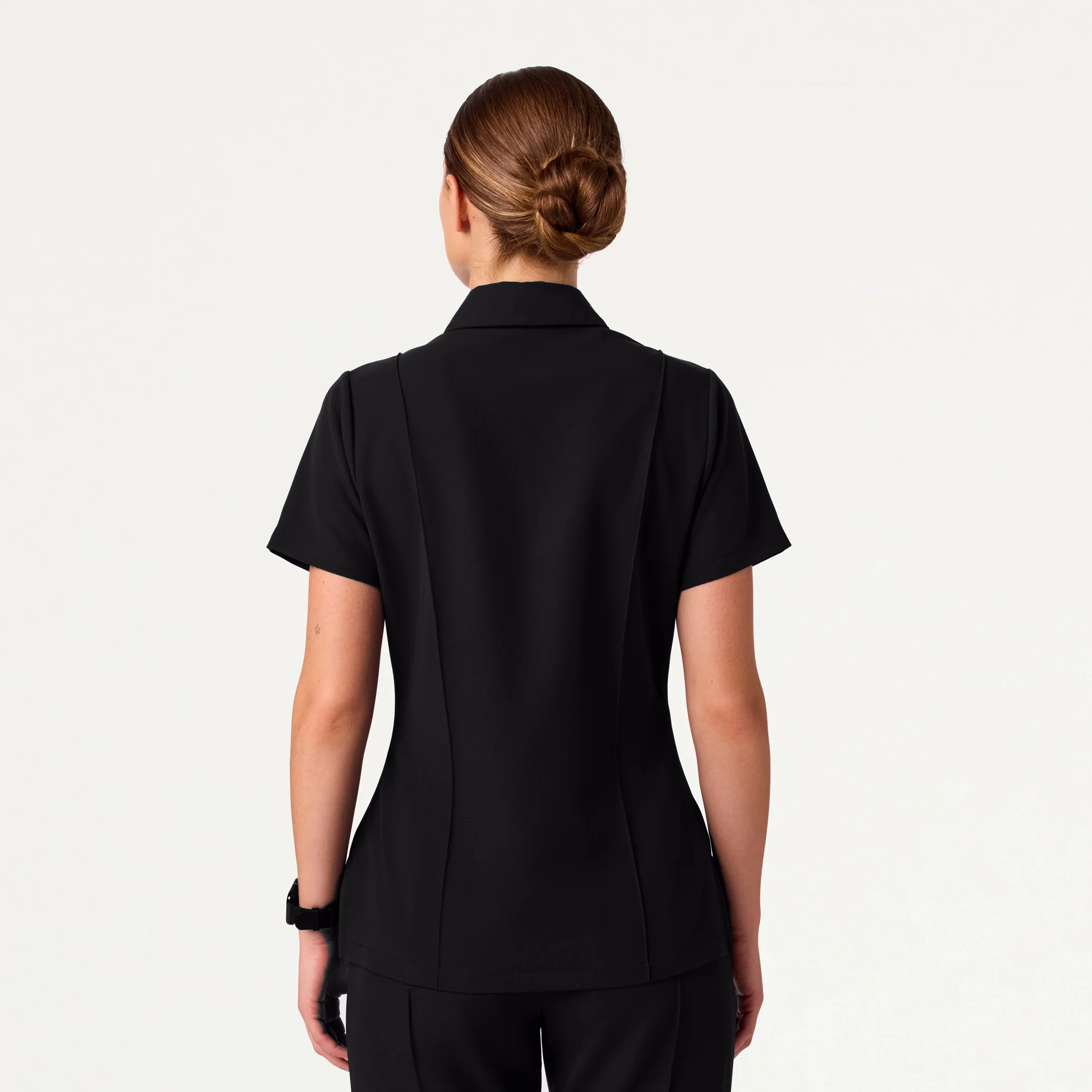 The Tailored Flare Scrub Set - Black - Image 3