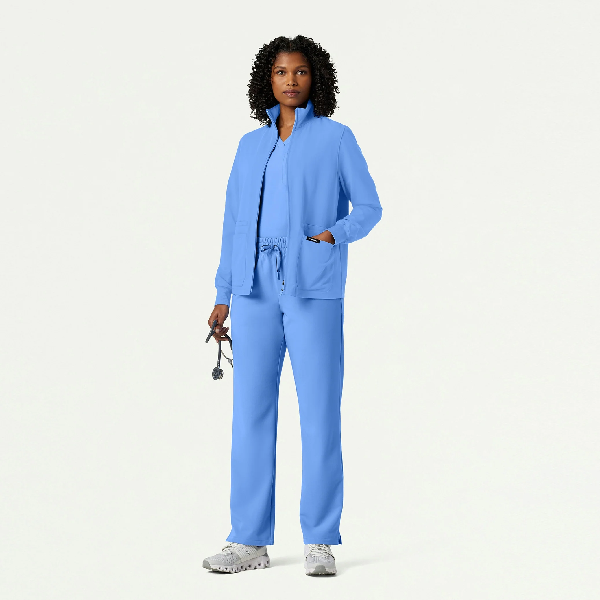 The Yuri Jacket Scrub Set - Ceil Blue