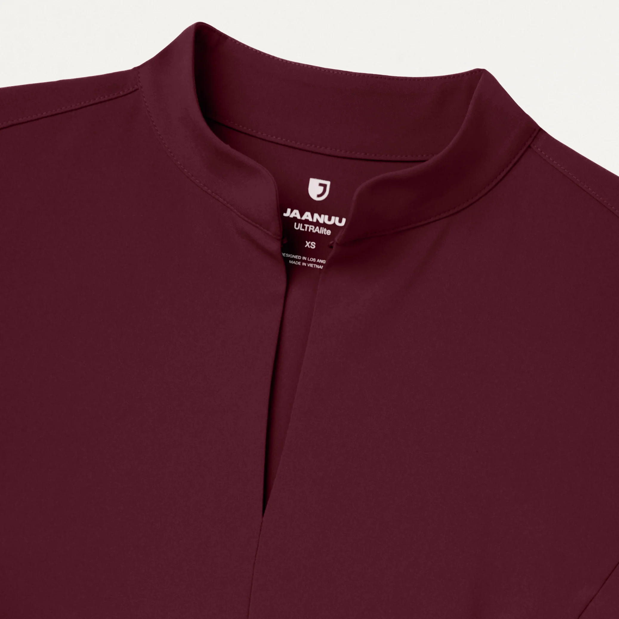 Alex Mock-Neck Scrub Top - Burgundy - Image 5