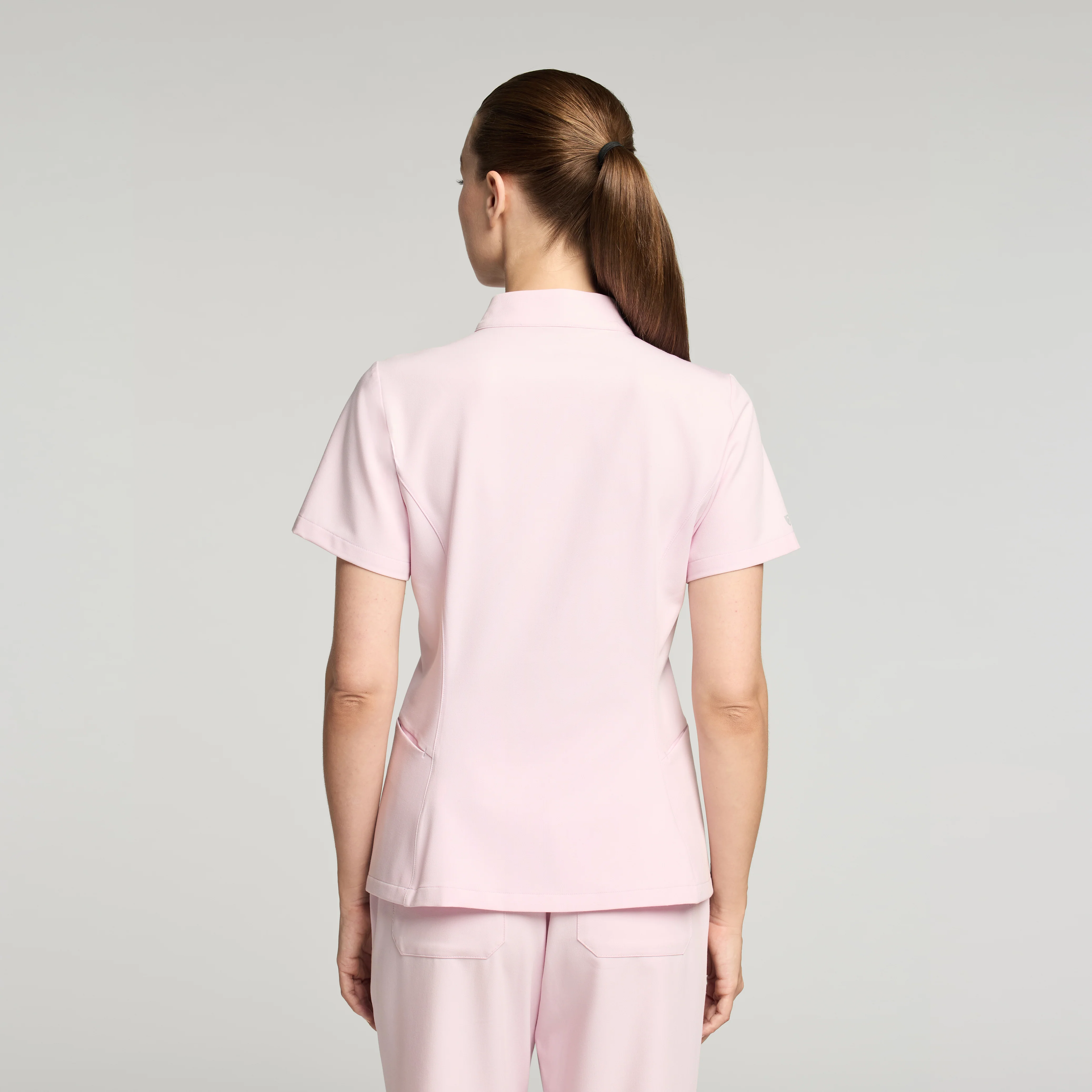 Aria Fit & Flare Scrub Top - Rose Quartz - Image 5