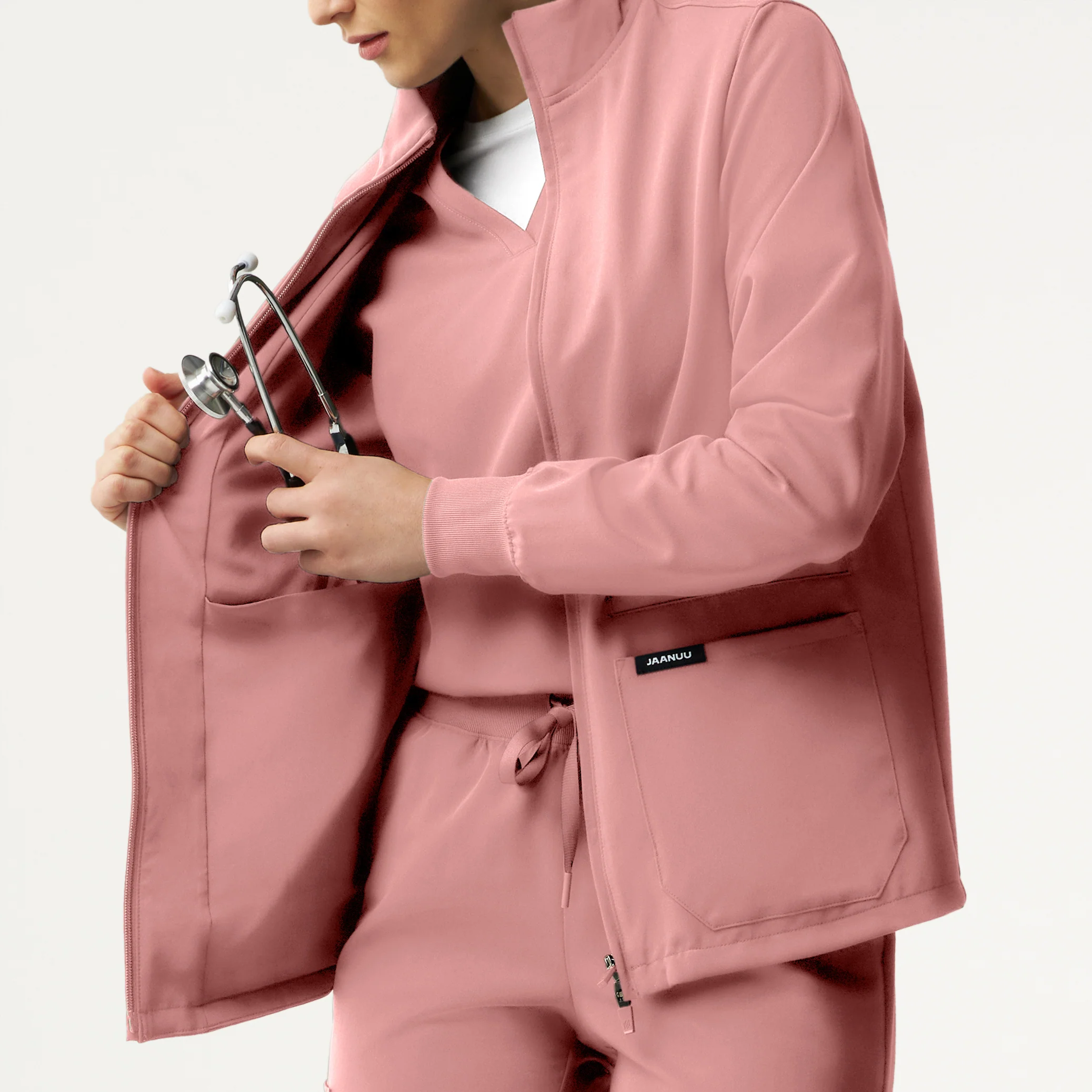 Ceri Essential 6-Pocket Scrub Jacket - Mauve - Image 7