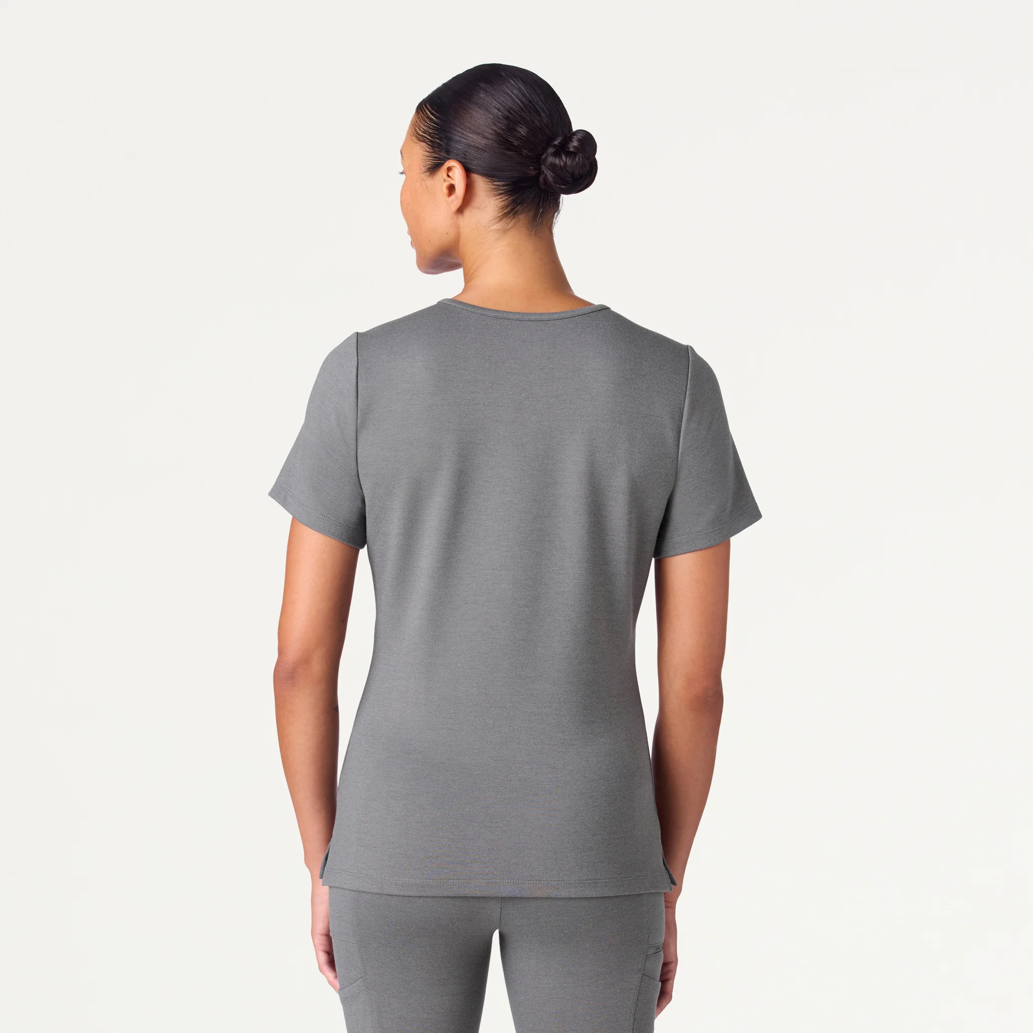 Cesi Slim Scrub Top - Graphite - Image 3