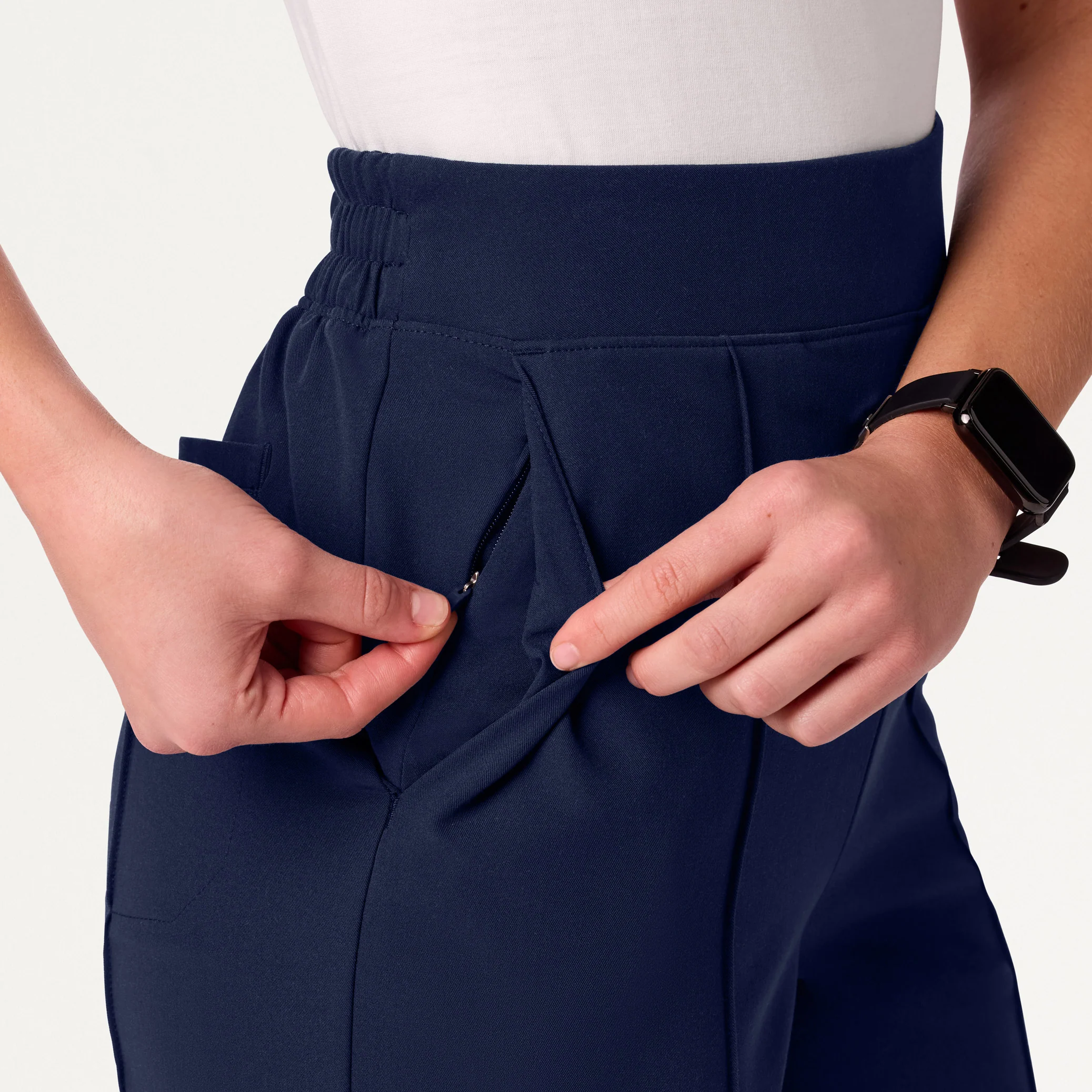 Halle High Waisted Tapered Scrub Pant - Midnight Navy - Image 6