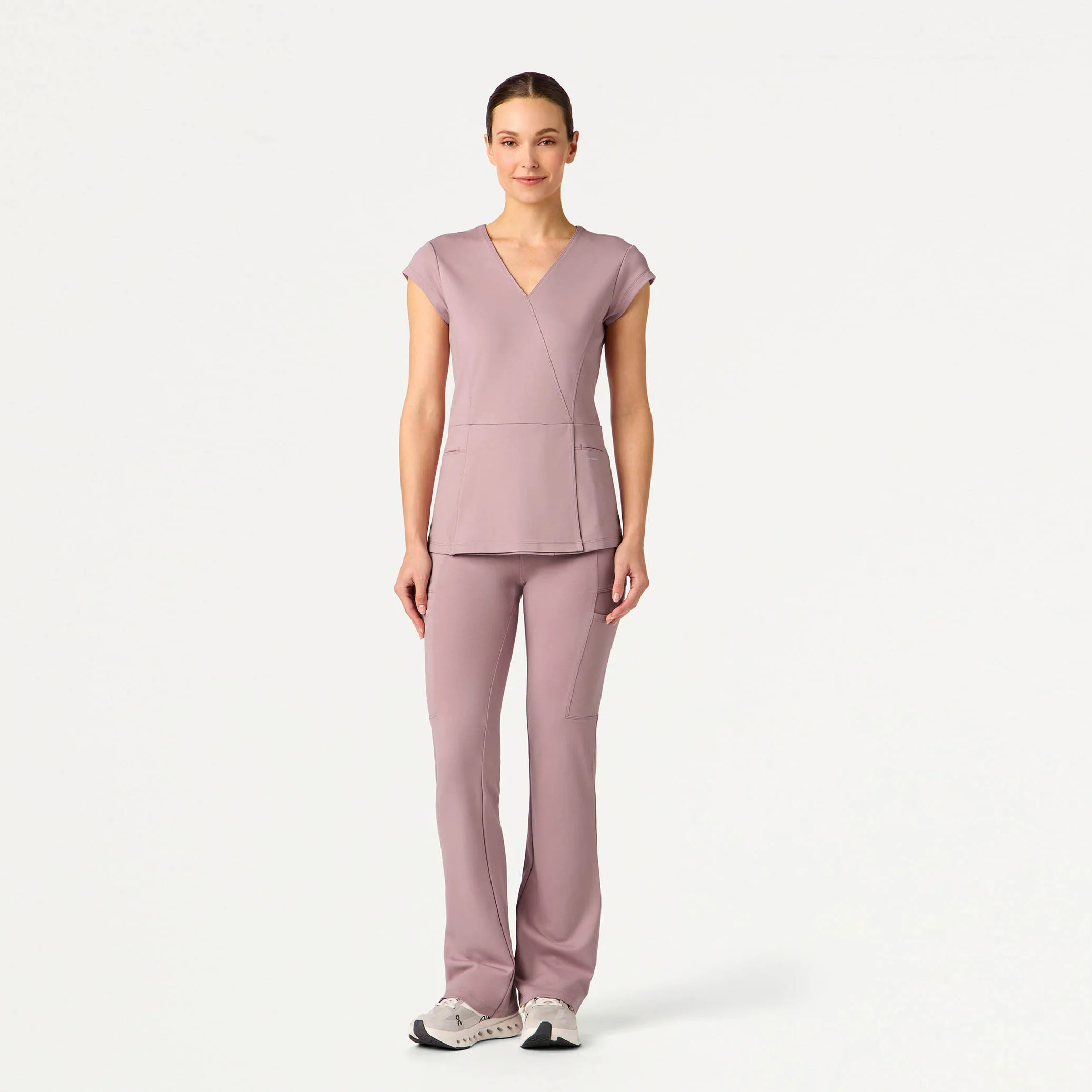 Isla Mock-Wrap Scrub Top - Blossom - Image 2