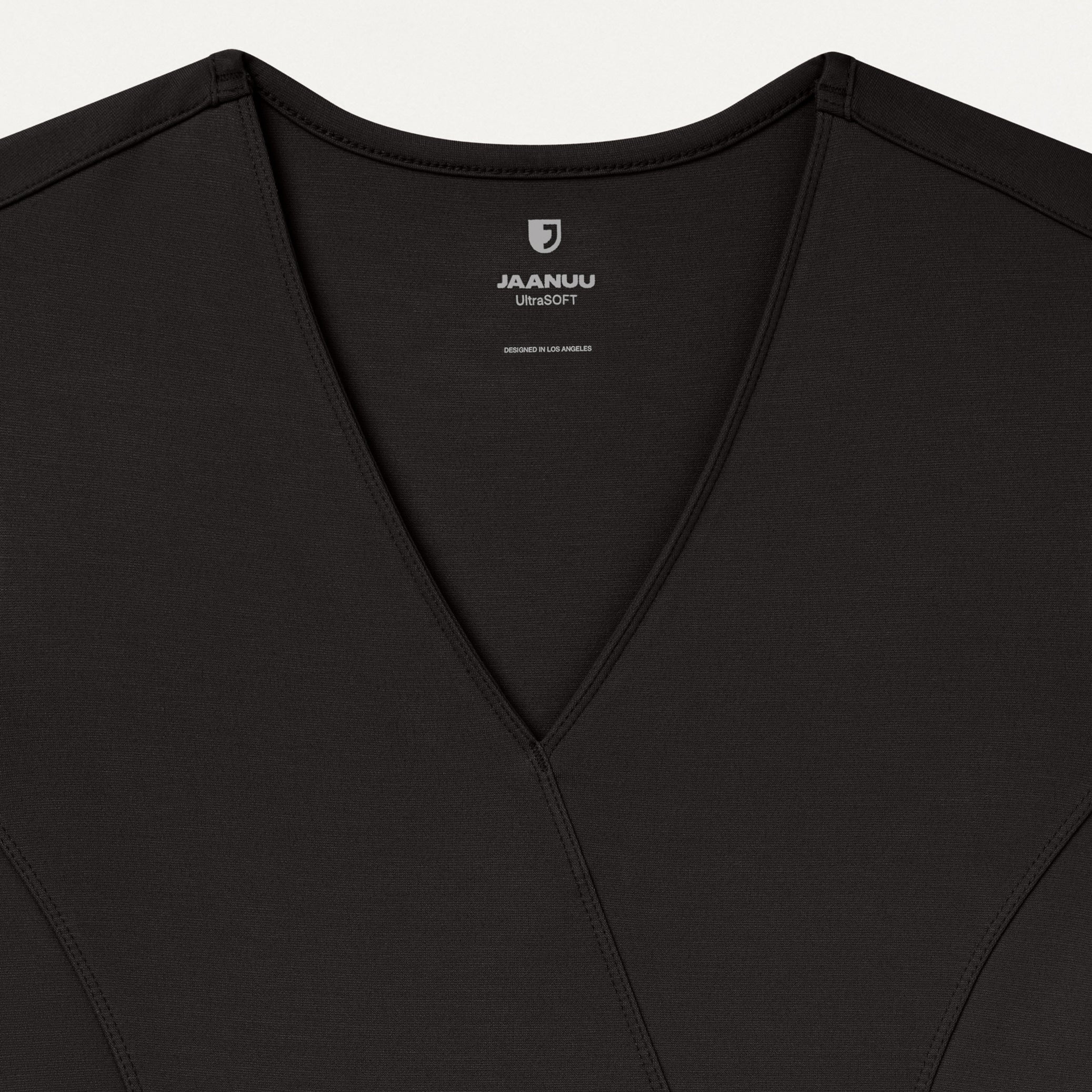 Isla Mock-Wrap Scrub Top - Charcoal - Image 4
