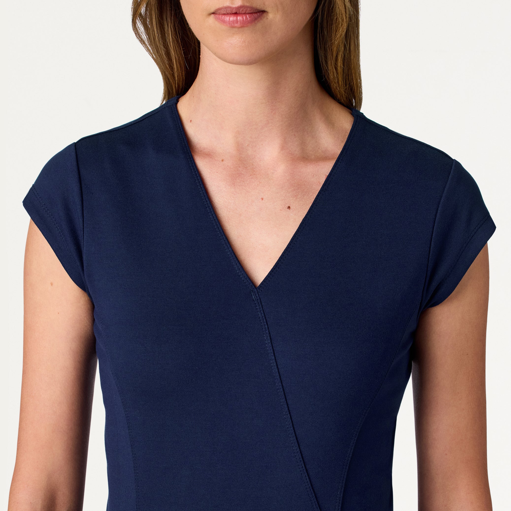 Isla Mock-Wrap Scrub Top - Midnight Navy - Image 5