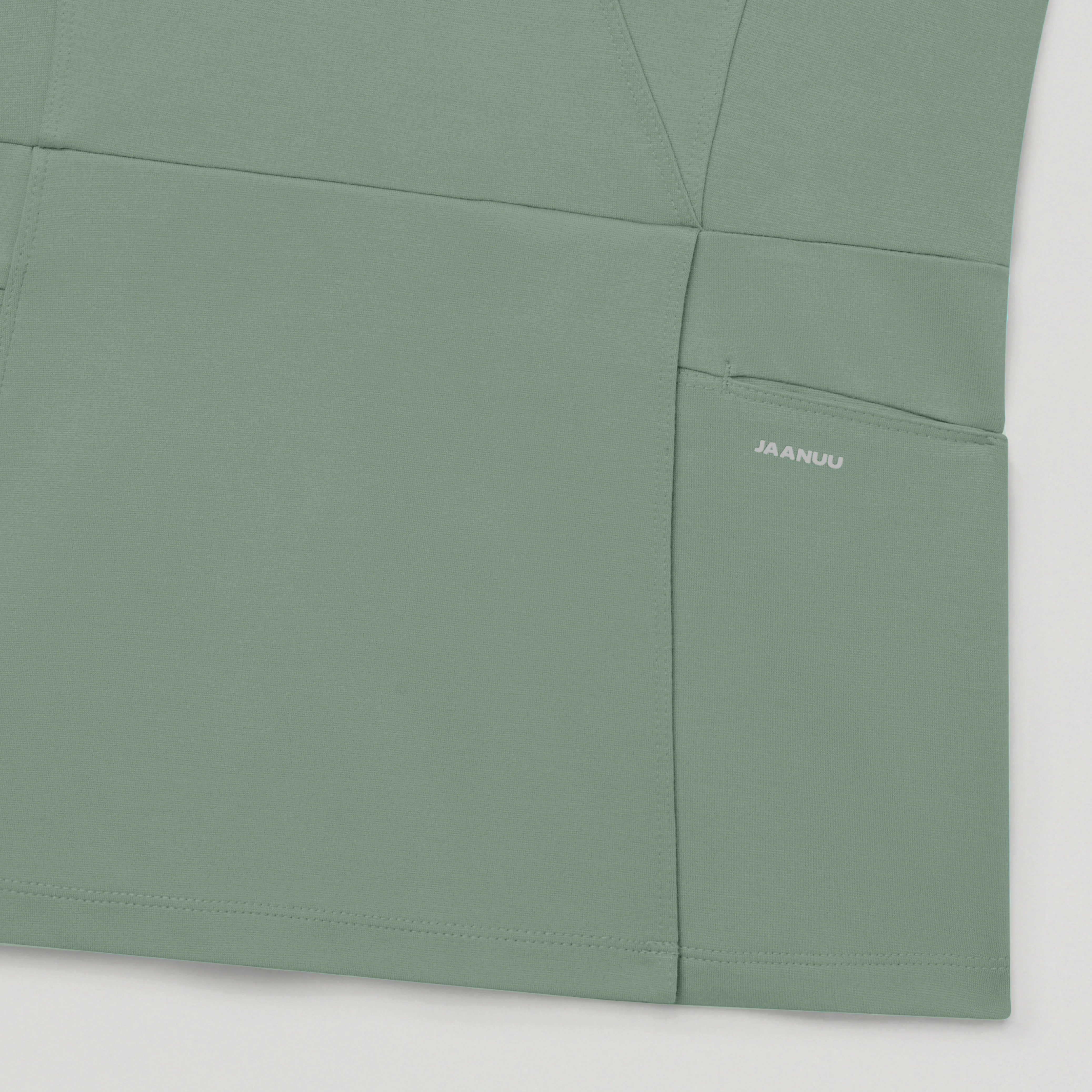 Isla Mock-Wrap Scrub Top - Sage - Image 6