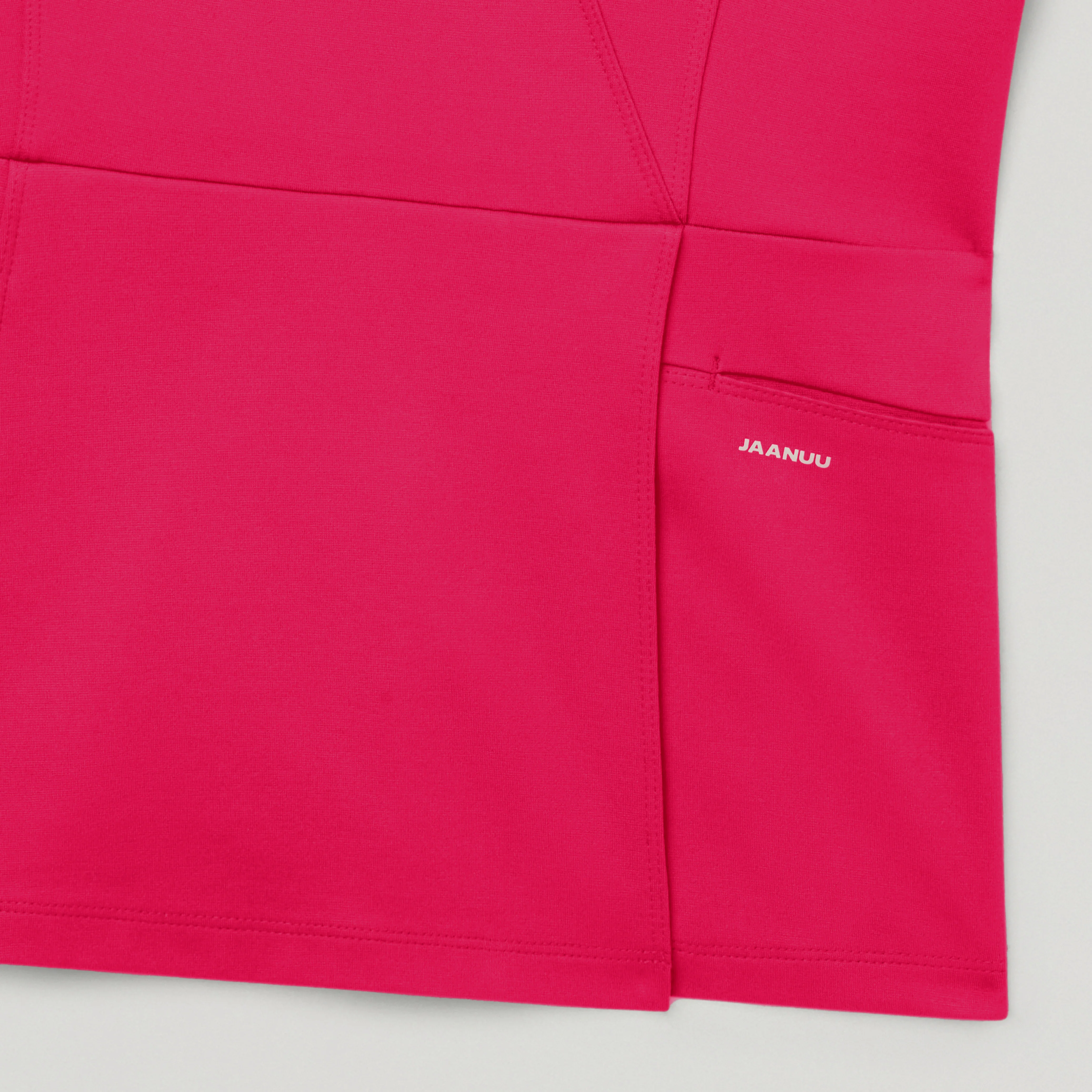 Isla Mock-Wrap Scrub Top - Sangria - Image 5
