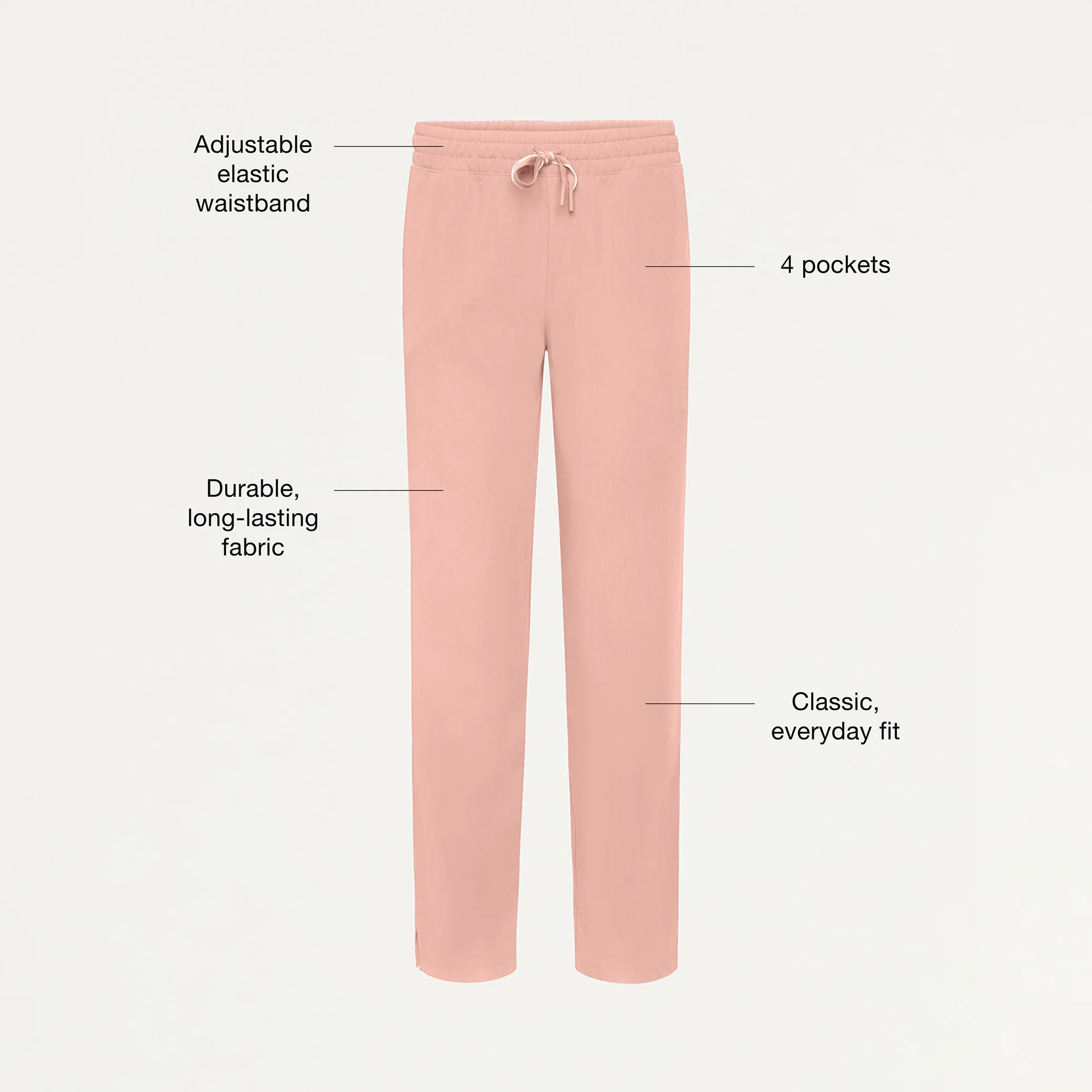 Jaanuu UltraLAST™ Essential Performance Women's 6-Pocket Scrub Set - Blushing Pink - Image 5