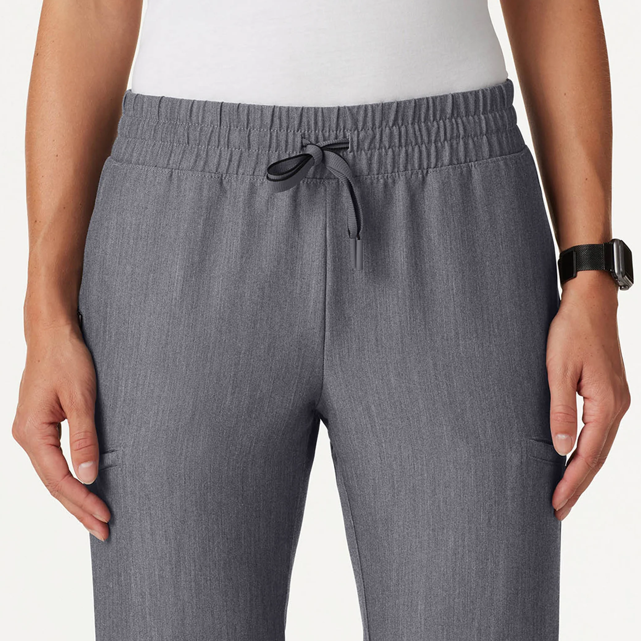 Jace Skinny 7-Pocket Scrub Jogger - Heather Gray - Image 4