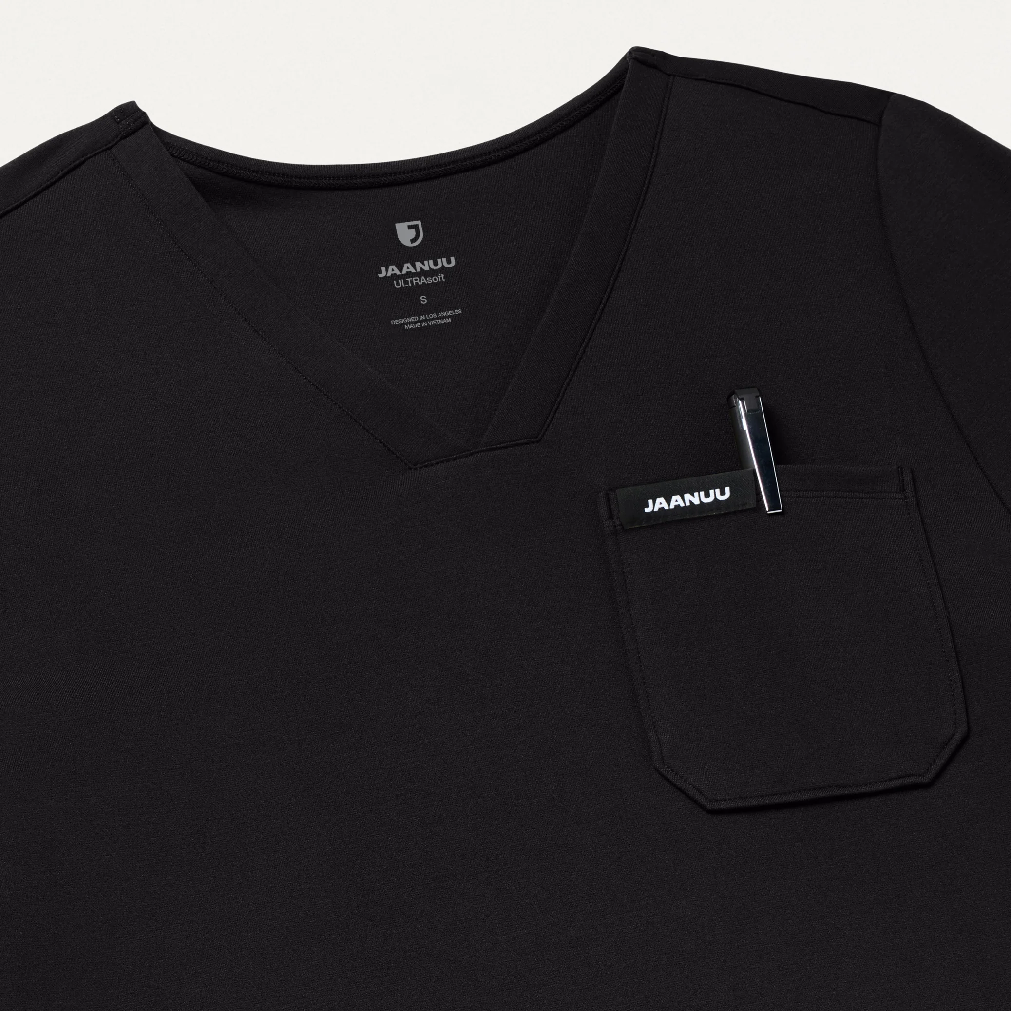 Keva Slim 1-Pocket Scrub Top - Black - Image 8