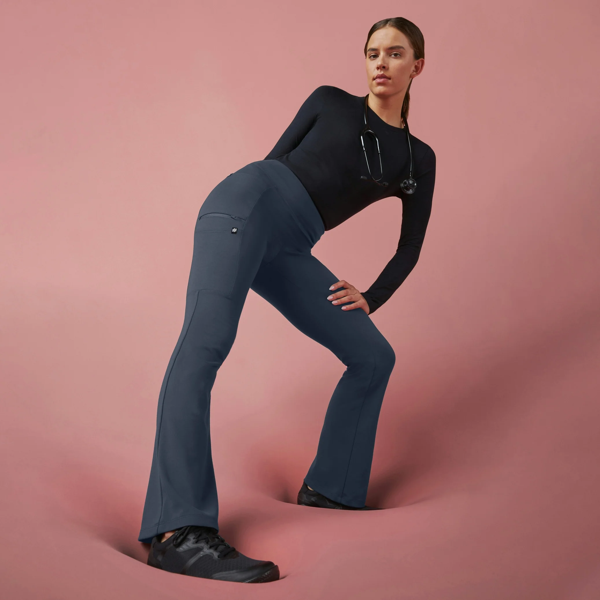 Perri UltraSOFT™ Yoga Scrub Pant - Carbon Gray - Image 2