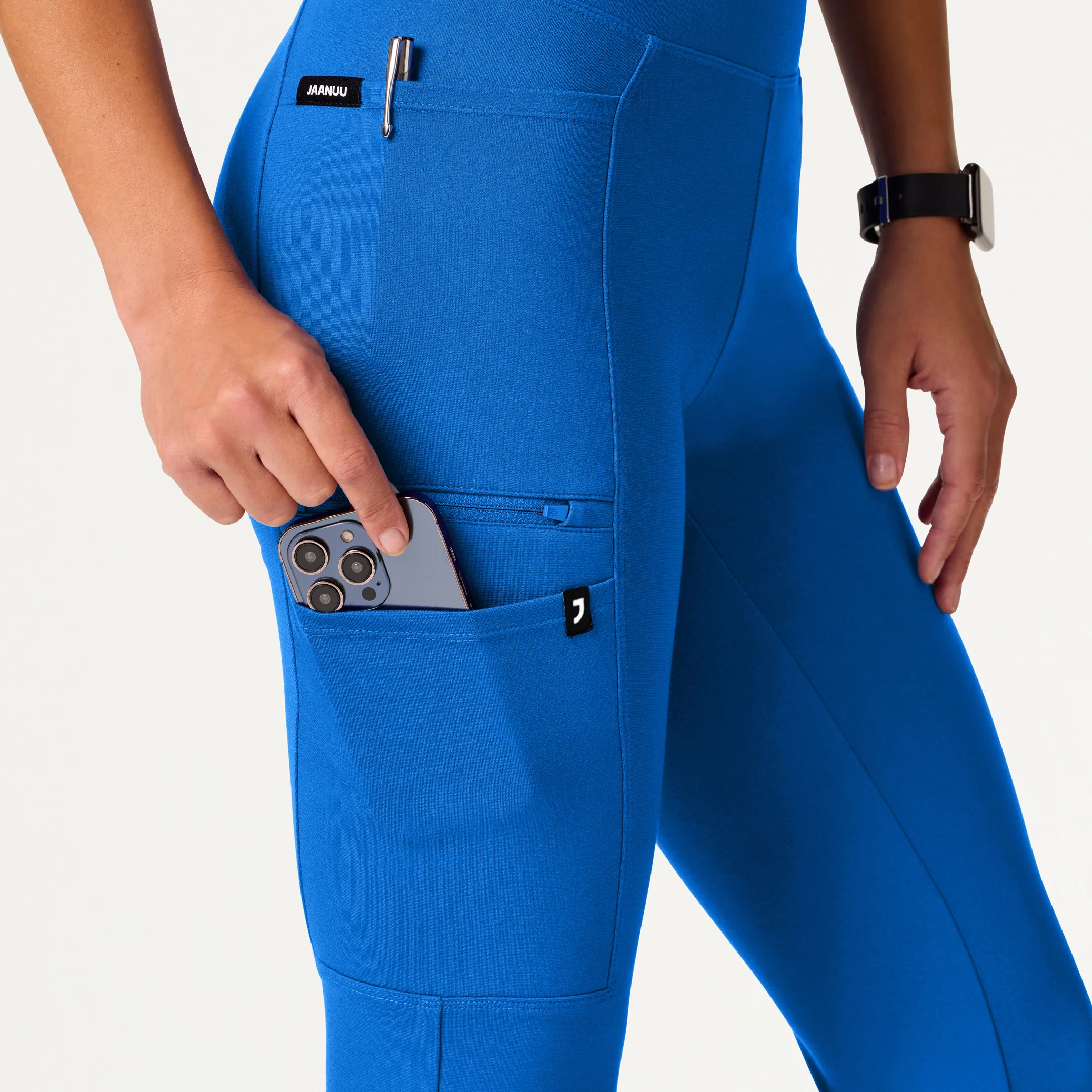 Perri UltraSOFT™ Yoga Scrub Pant - Royal Blue - Image 6