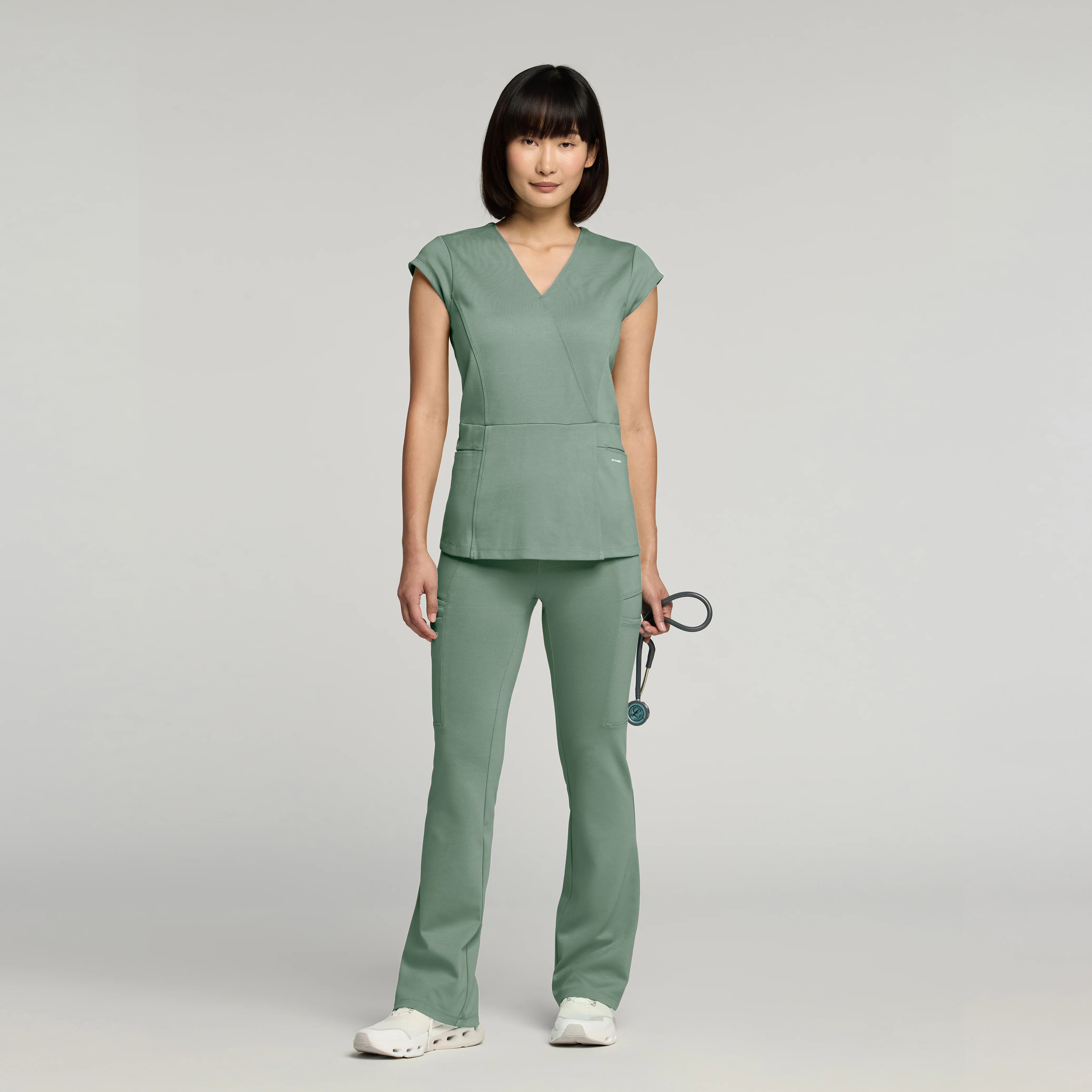 Perri UltraSOFT™ Yoga Scrub Pant - Sage - Image 3