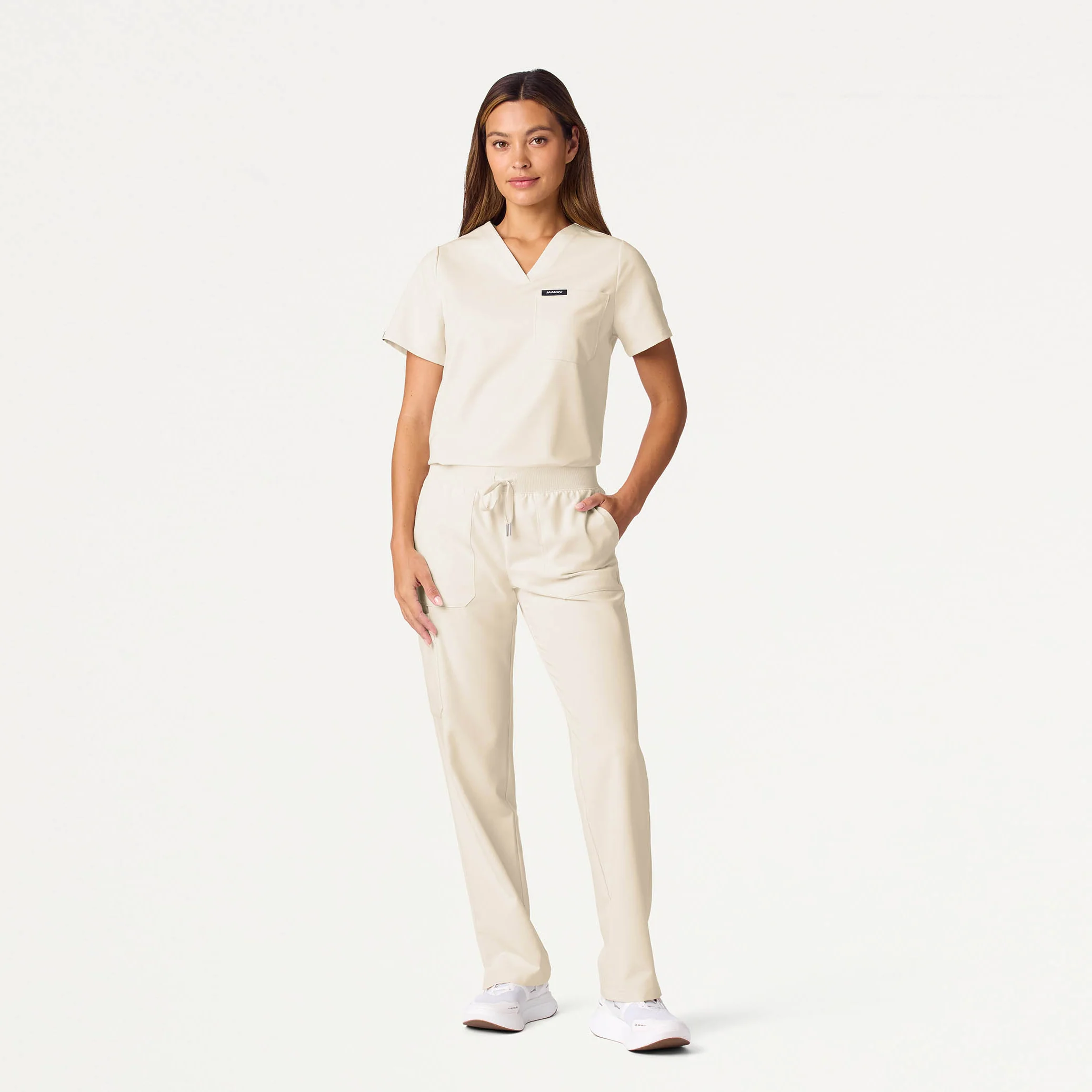 Rhena 1-Pocket Scrub Top - Birch - Image 2
