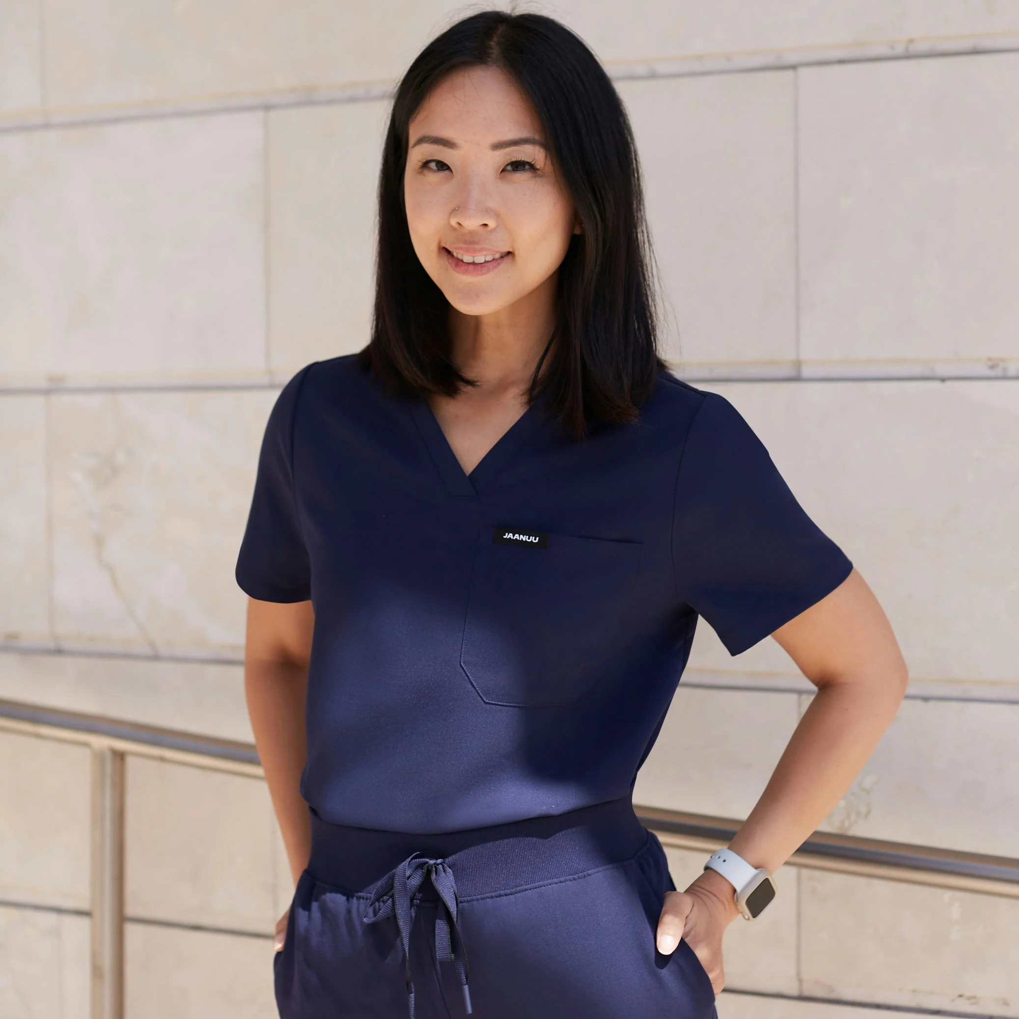 Rhena 1-Pocket Scrub Top - Ceil Blue - Image 9