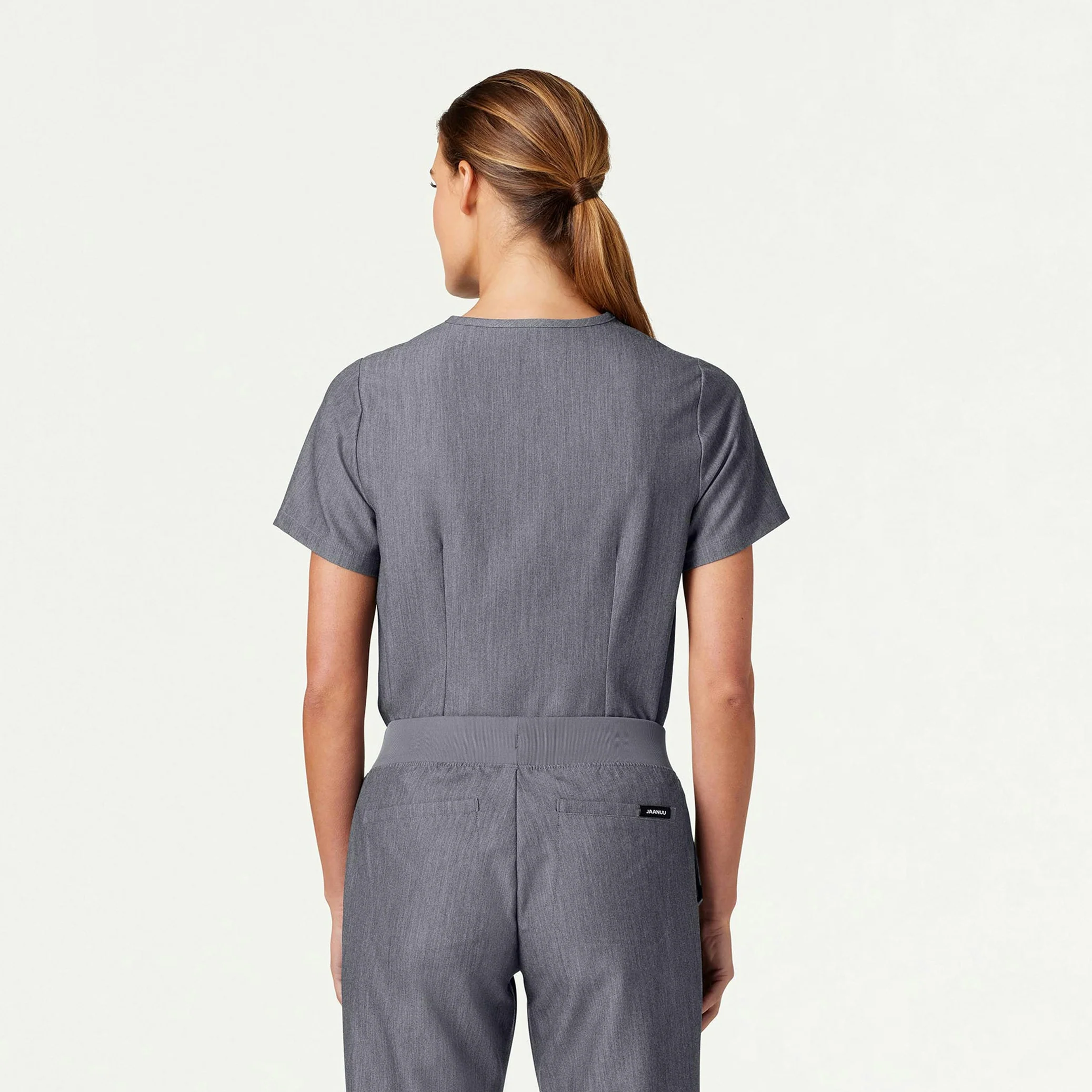 Rhena 1-Pocket Scrub Top - Heather Gray - Image 3