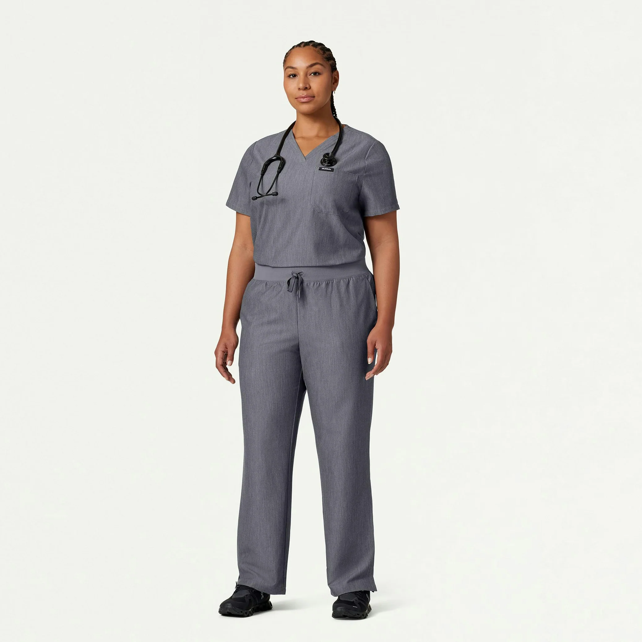 Rhena 1-Pocket Scrub Top - Heather Gray - Image 6