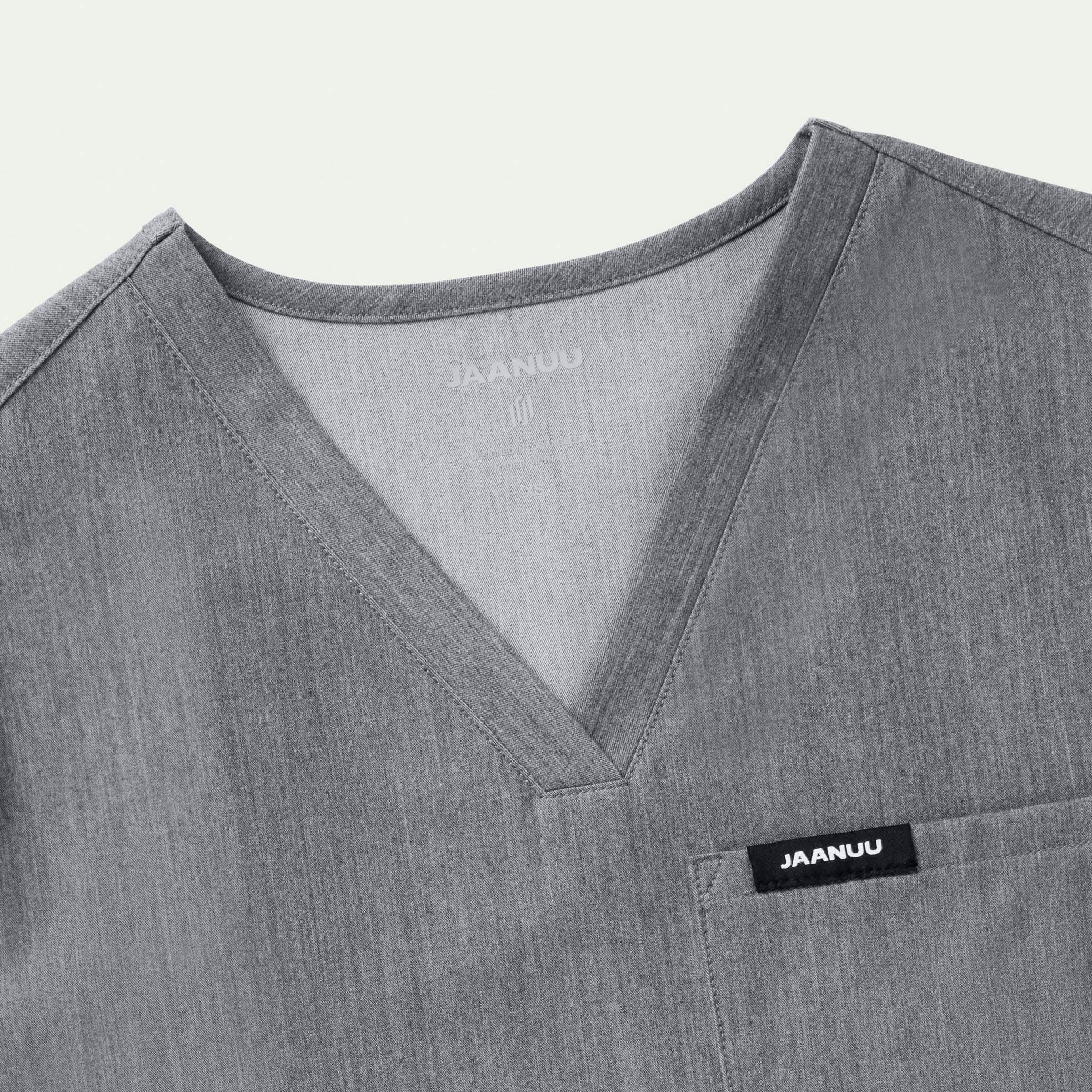 Rhena 1-Pocket Scrub Top - Heather Gray - Image 7