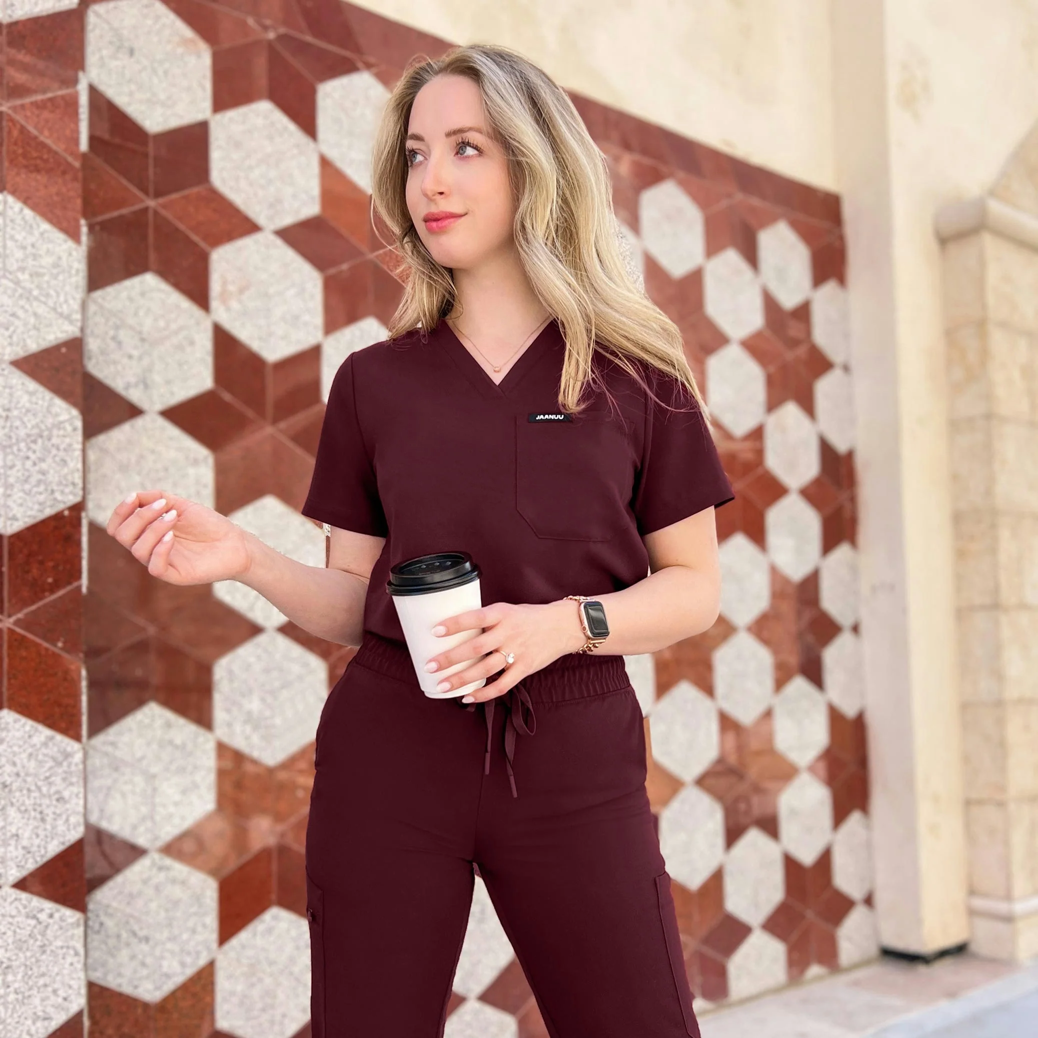 Rhena 1-Pocket Scrub Top - Heather Gray - Image 9