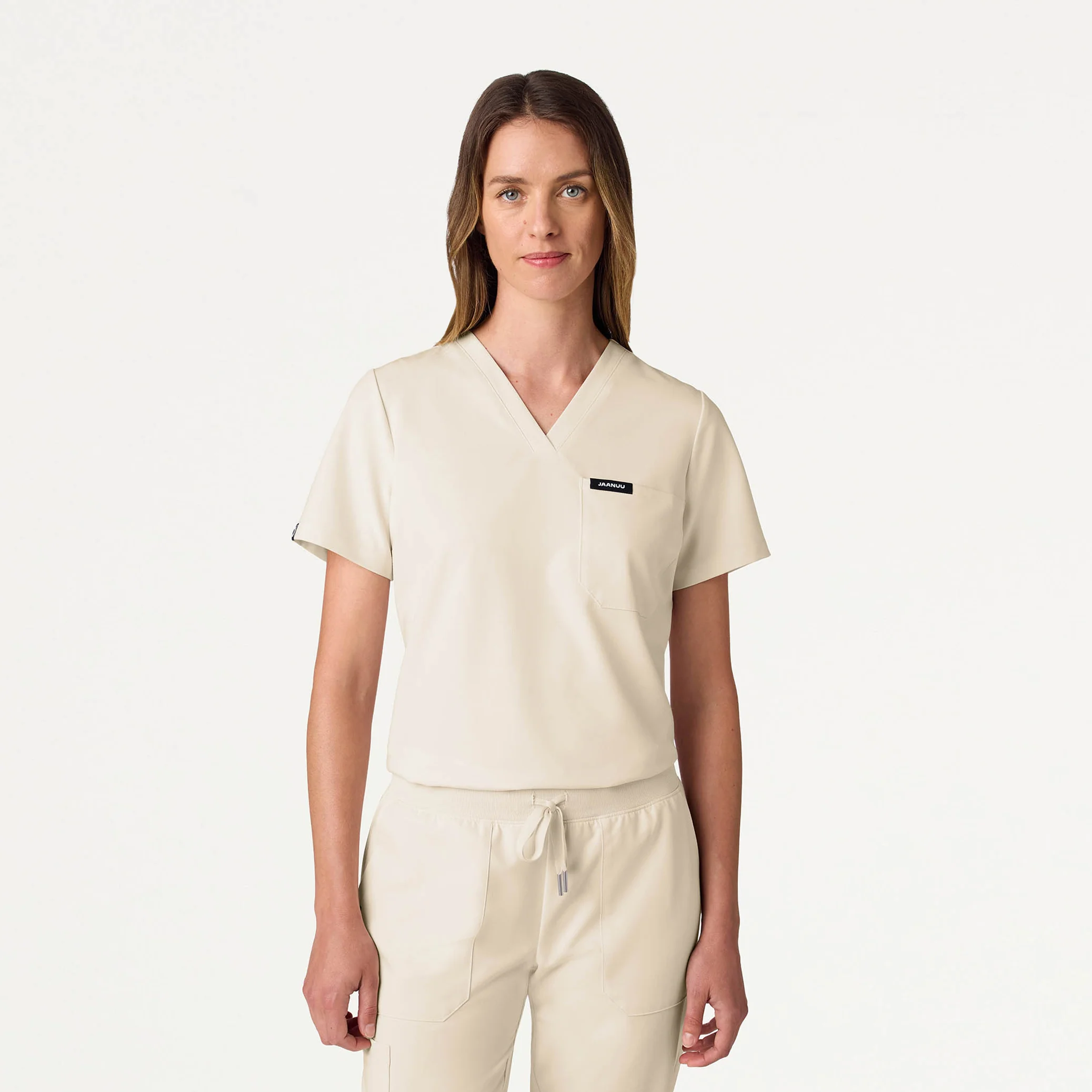 Rhena Slim 1-Pocket Scrub Top - Birch