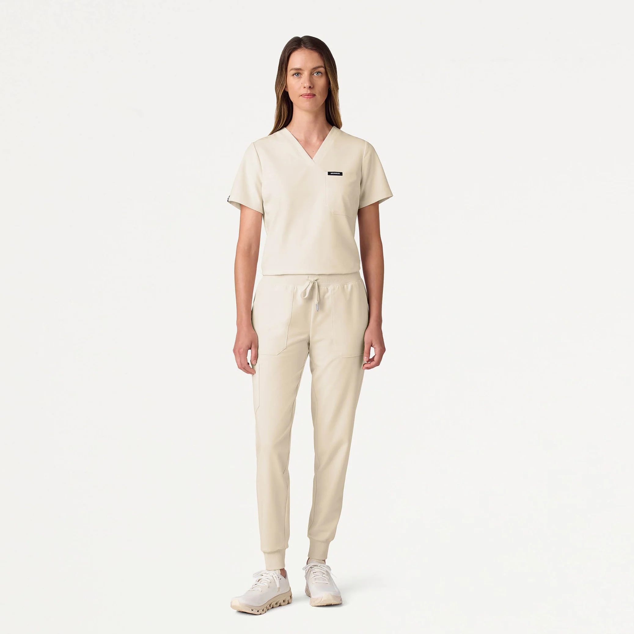 Rhena Slim 1-Pocket Scrub Top - Birch - Image 2