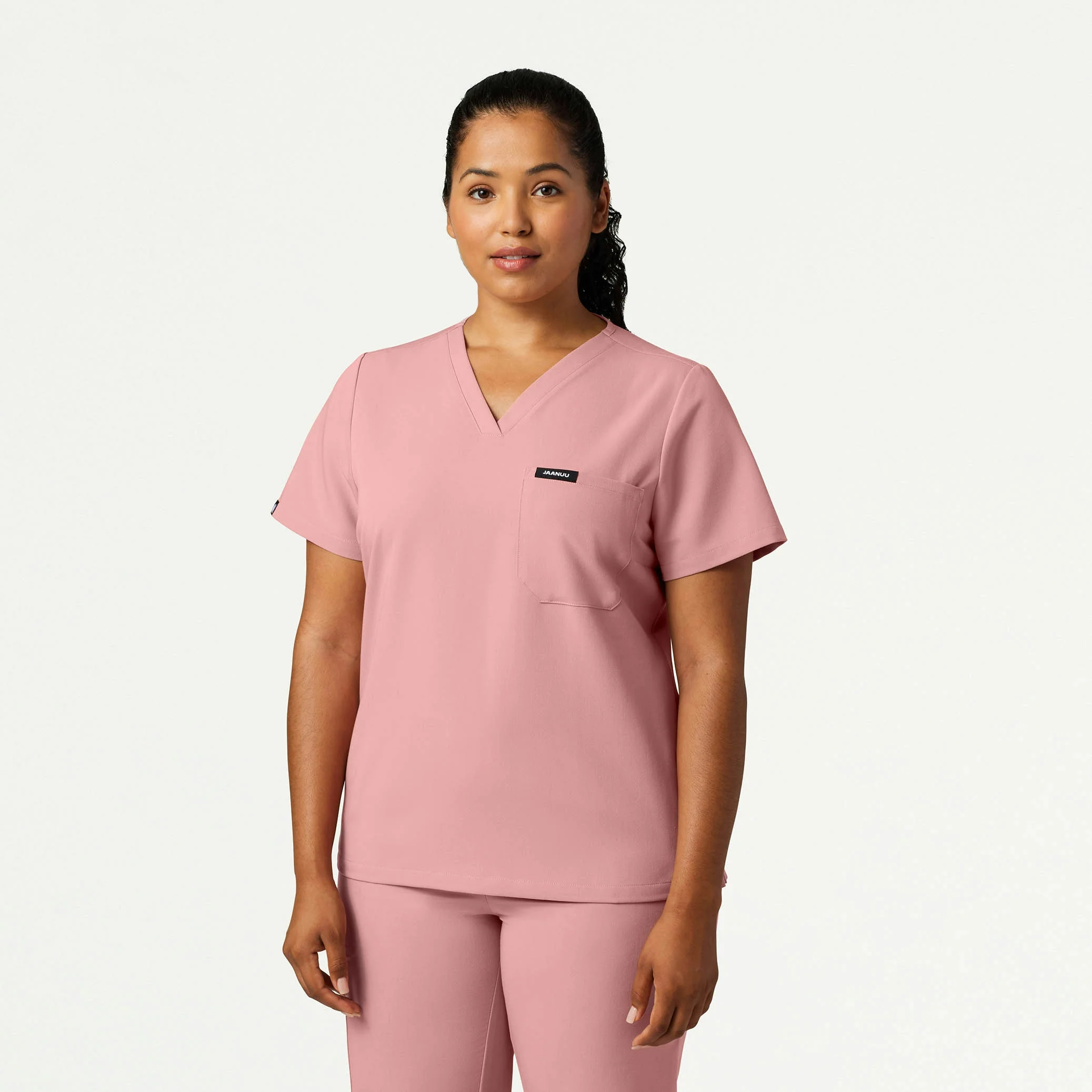 Rhena Slim 1-Pocket Scrub Top - Mauve - Image 5