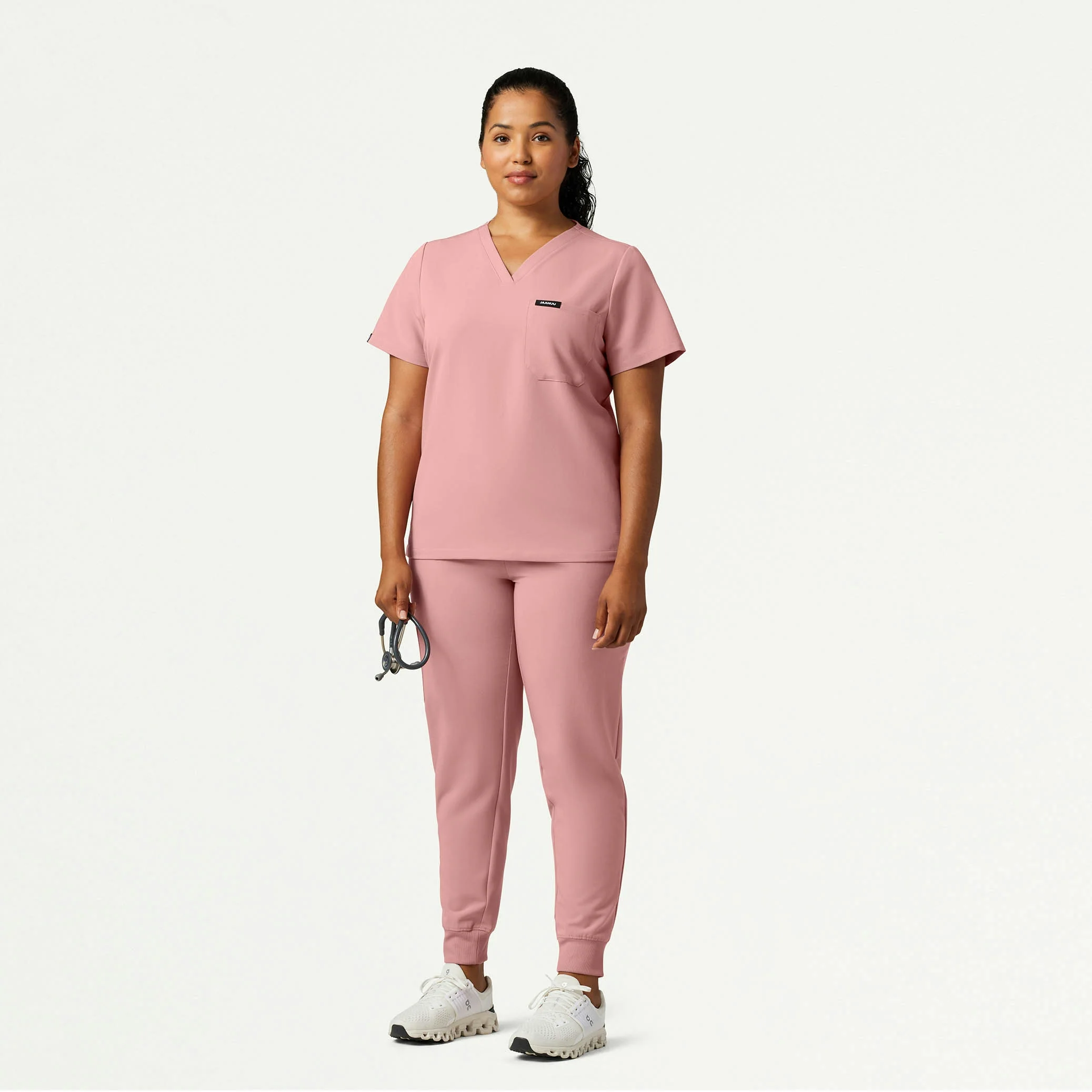Rhena Slim 1-Pocket Scrub Top - Mauve - Image 6