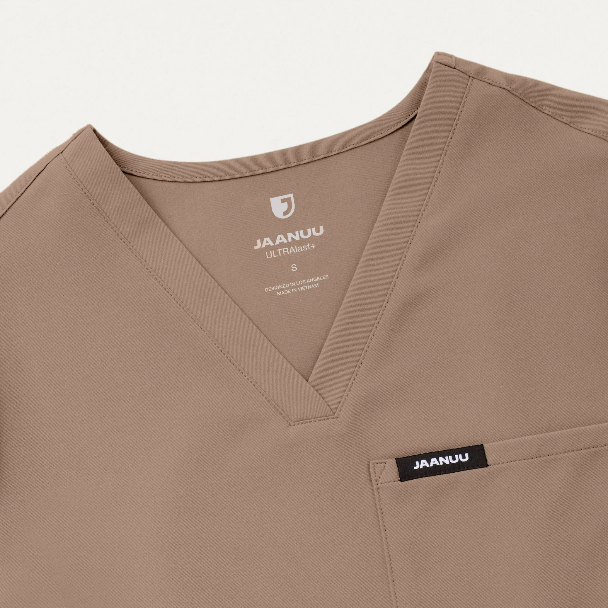 Rhena Slim 1-Pocket Scrub Top - Mocha - Image 4