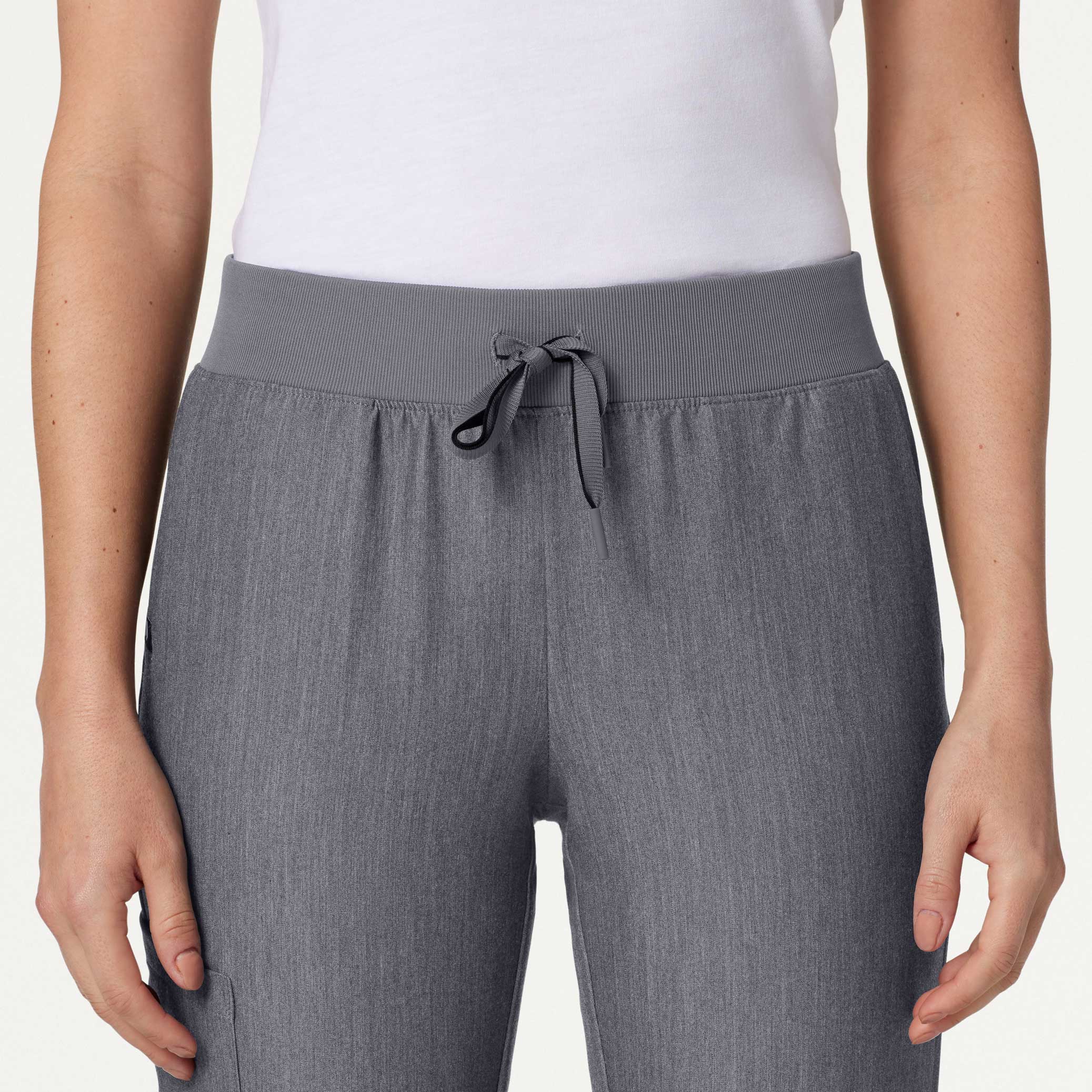 Silex Slim Knit-Waist Scrub Jogger - Heather Gray - Image 4