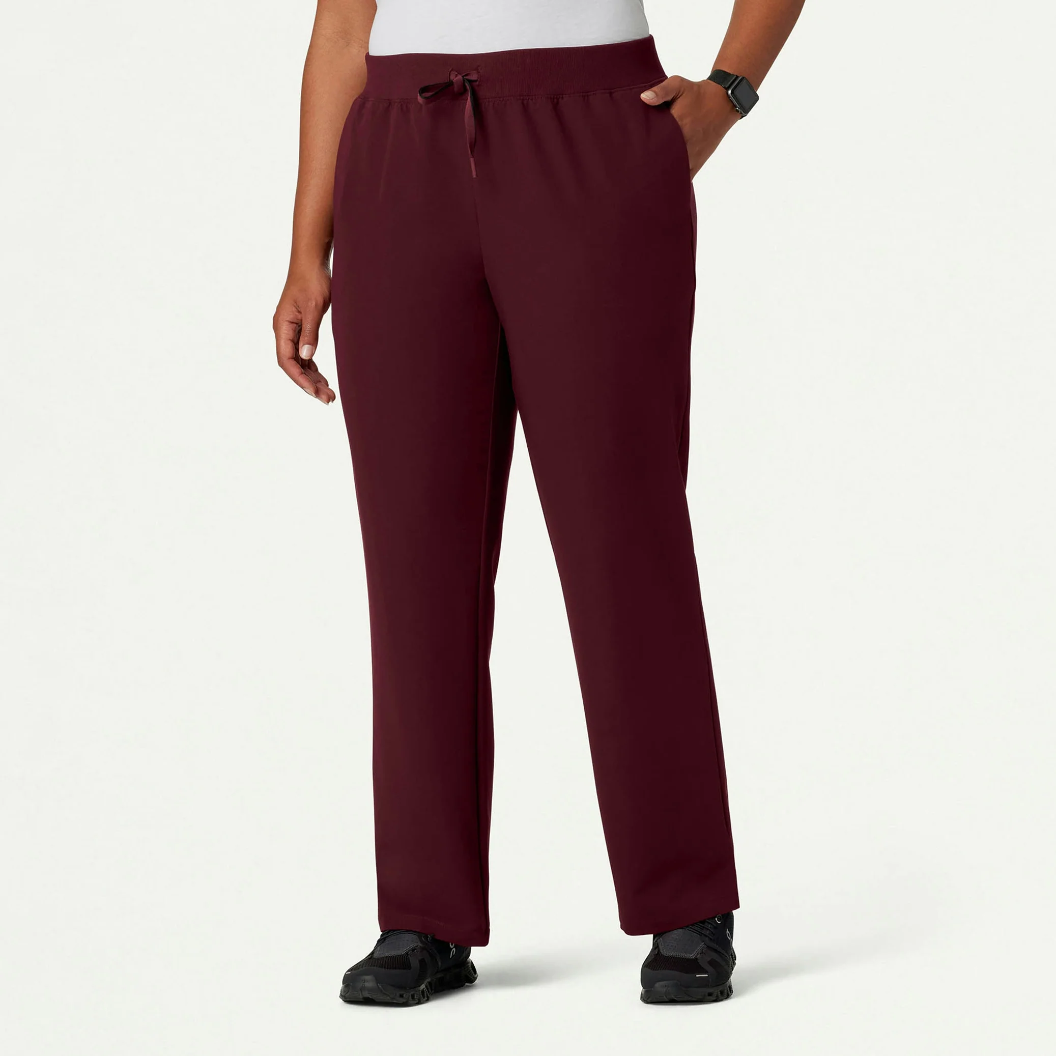 Xenos Essential Knit-Waist Scrub Pant - Burgundy - Image 8
