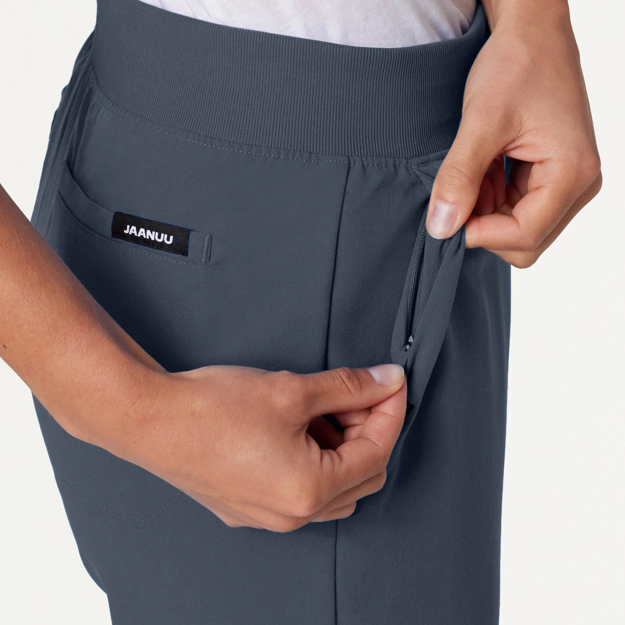 Xenos Essential Knit-Waist Scrub Pant - Carbon Gray - Image 6