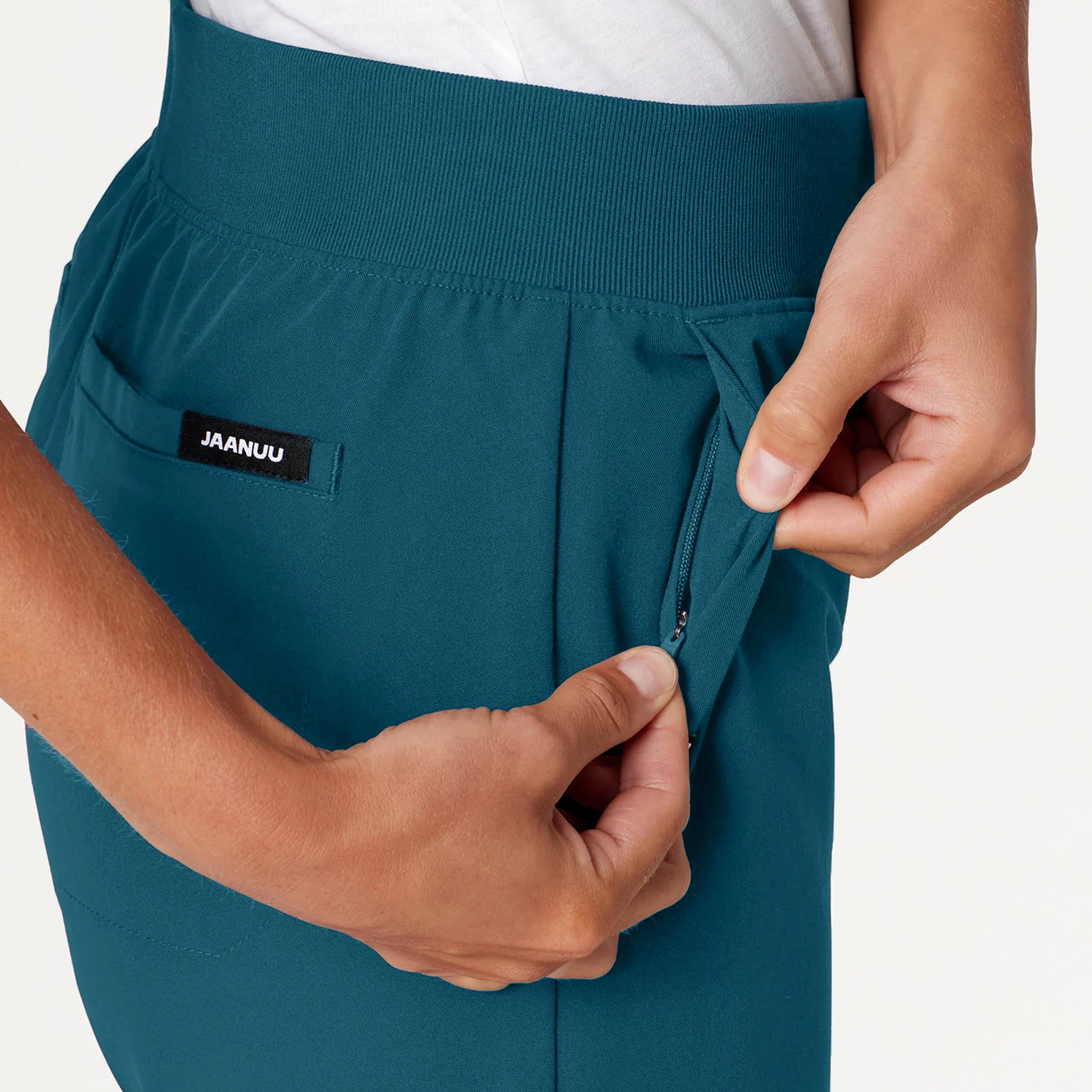 Xenos Essential Knit-Waist Scrub Pant - Caribbean Blue - Image 6