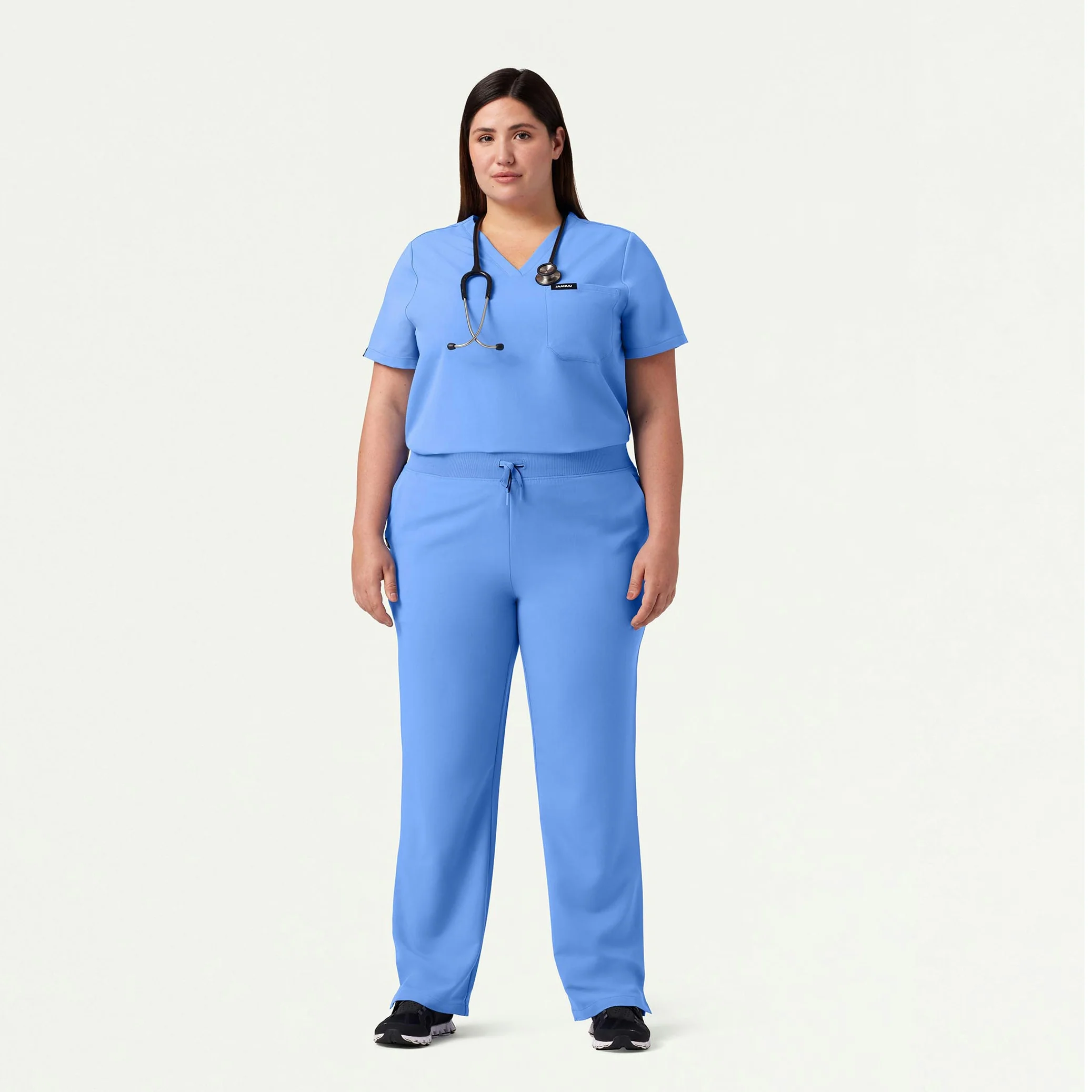 Xenos Essential Knit-Waist Scrub Pant - Ceil Blue - Image 9