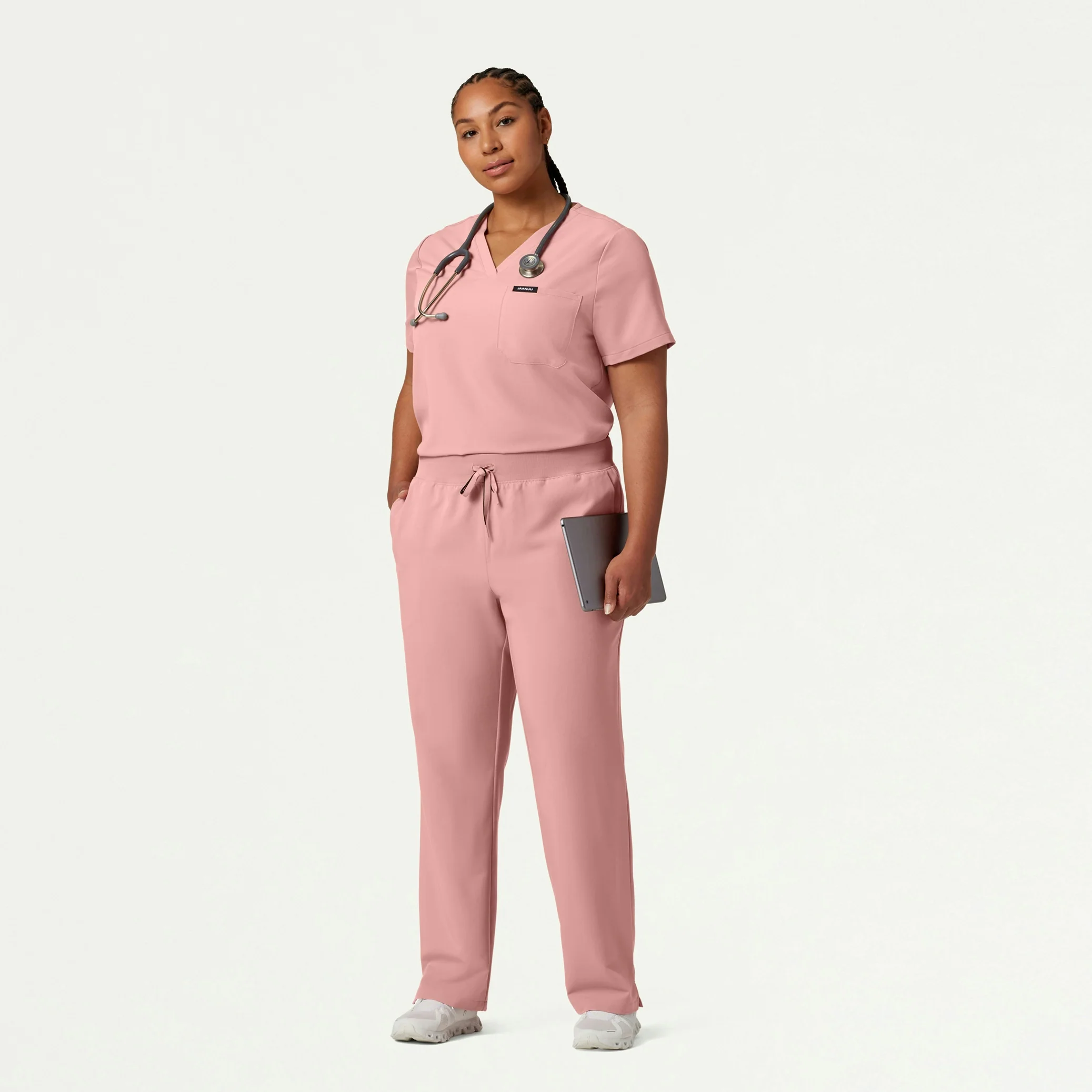 Xenos Essential Knit-Waist Scrub Pant - Mauve - Image 9