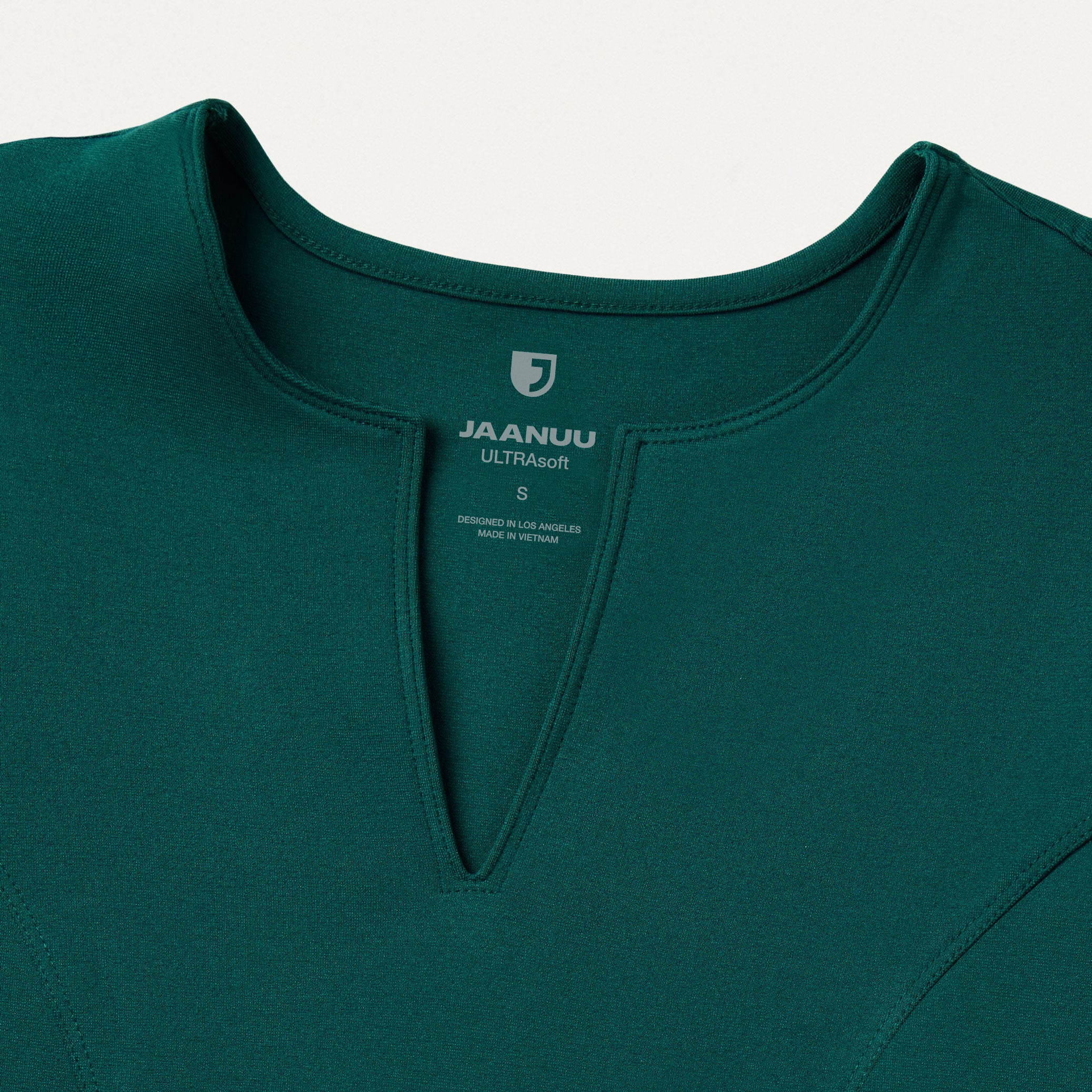 Zoe Slim 3/4-Sleeve Scrub Top - Midnight Green - Image 4